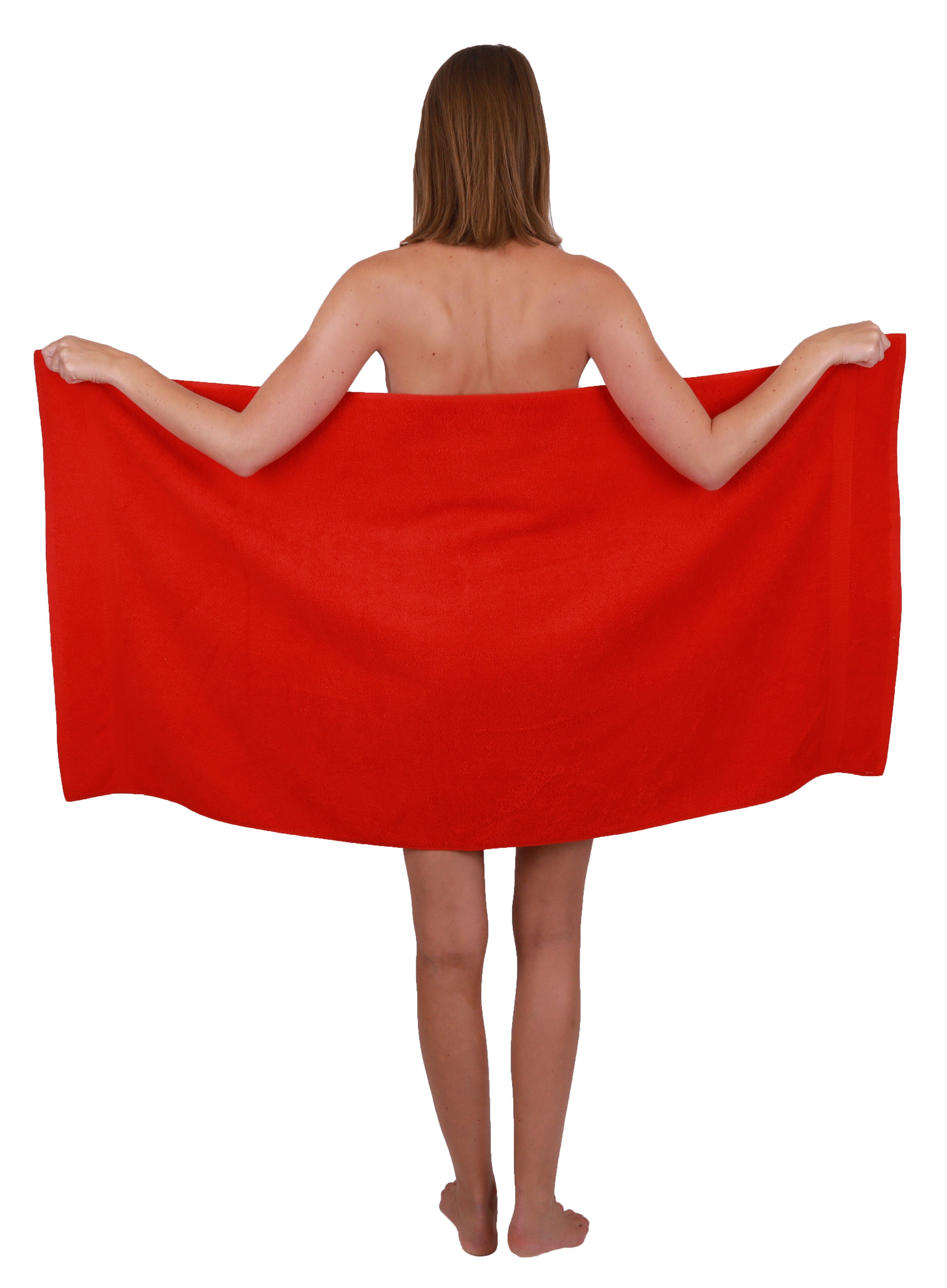 Handtuch-Set Farbe (10-tlg) Handtuch Rot 100% Premium & Set Baumwolle, 10-TLG. Silbergrau, Betz