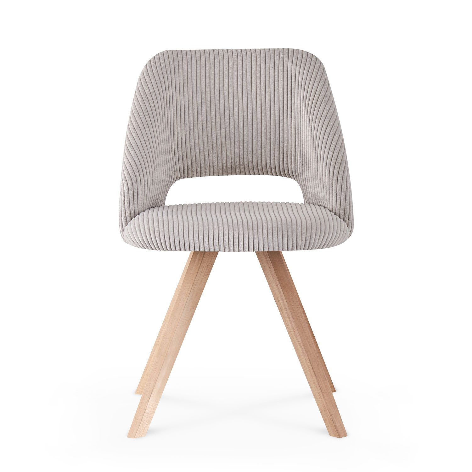 B&D home 4-Fußstuhl VICKY (2er Set, 2 St), gepolstert, Kordstoff, Holzbeine günstig online kaufen