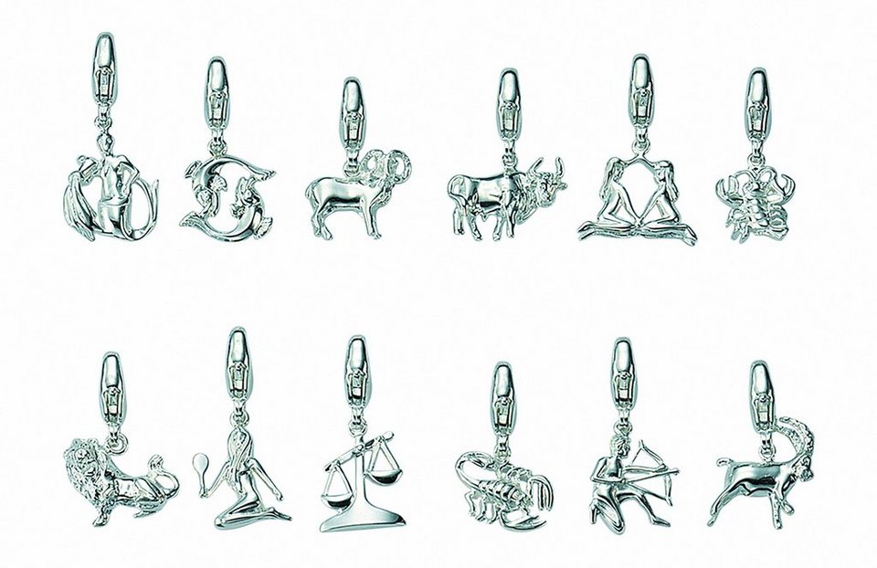 Adelia´s Kette ohne Anhänger 925 Silber Charms Anhänger Steinbock,  Schmuckset - Set mit Halskette