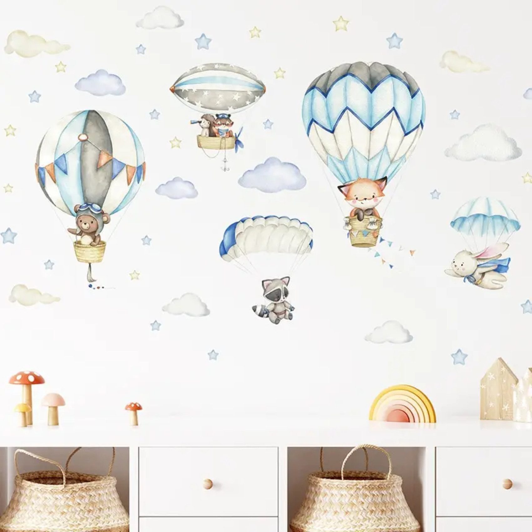 Montegoni Wandsticker Kinder Tier Heißluftballon Wandsticker,Wandaufkleber günstig online kaufen