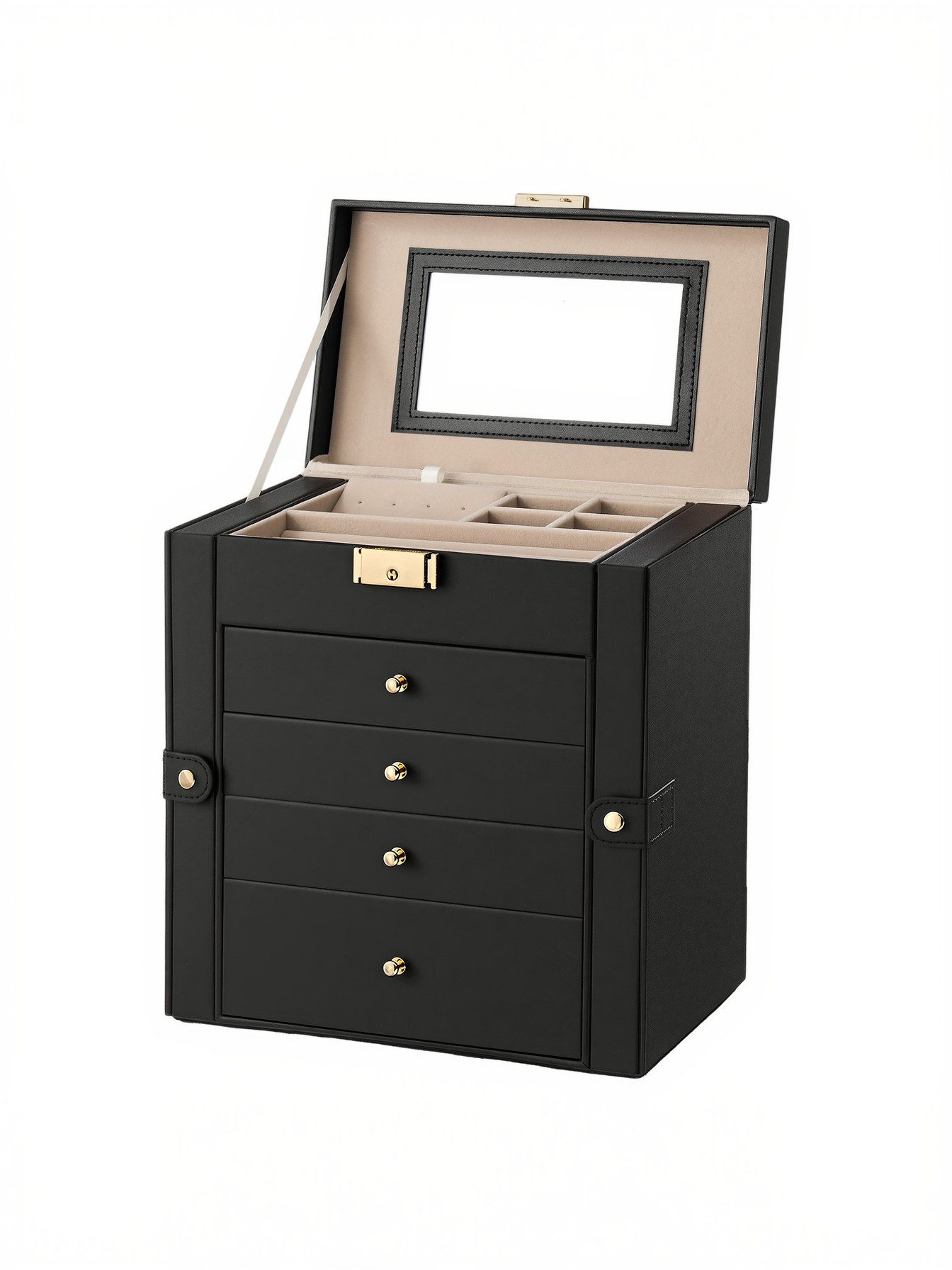 SONGMICS Schmuckkasten, Schmuckbox mit 5 Ebenen, mit Innenspiegel, abschlie günstig online kaufen