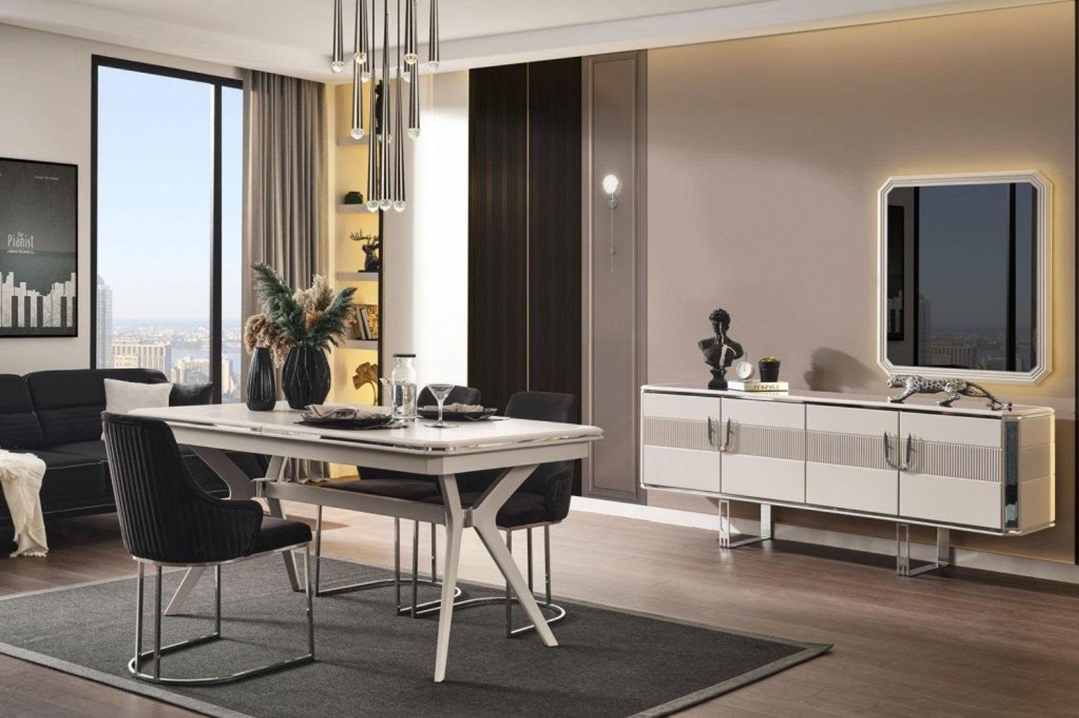 Esstisch Design Modern Holz Weiß JVmoebel Luxus Esstisch Modern Esszimmer Tische Möbel