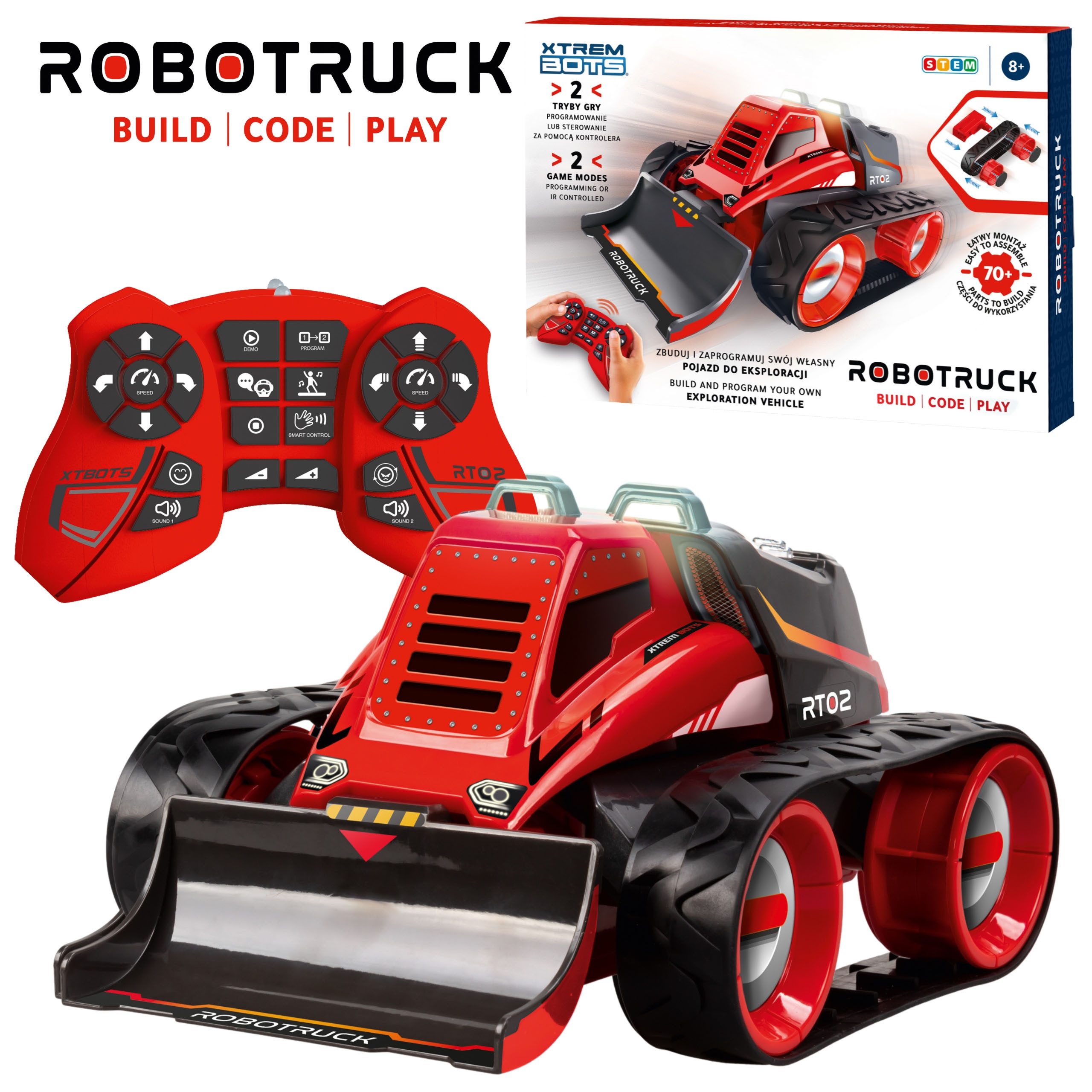 Sarcia.eu Spielzeug-Kran Xtrem Bots - Ferngesteuerter Robo Truck zum Programmieren lernen