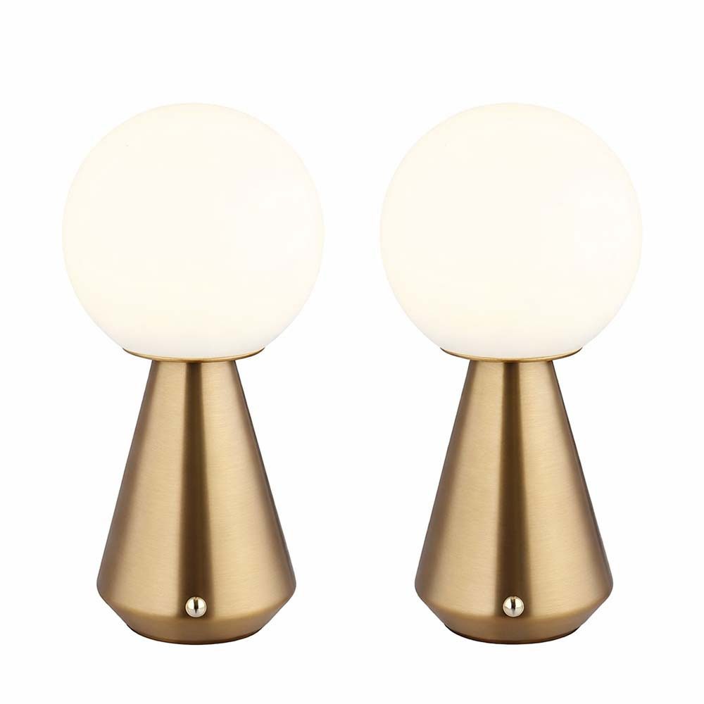 GLOBO LIGHTING LED Tischleuchte, LED-Leuchtmittel fest verbaut, Kaltweiß, Warmweiß, Neutralweiß, Tageslichtweiß, Farbwechsel, LED Tischlampe Tischleuchte Touchdimmer kupferfarben CCT USB 2er Set