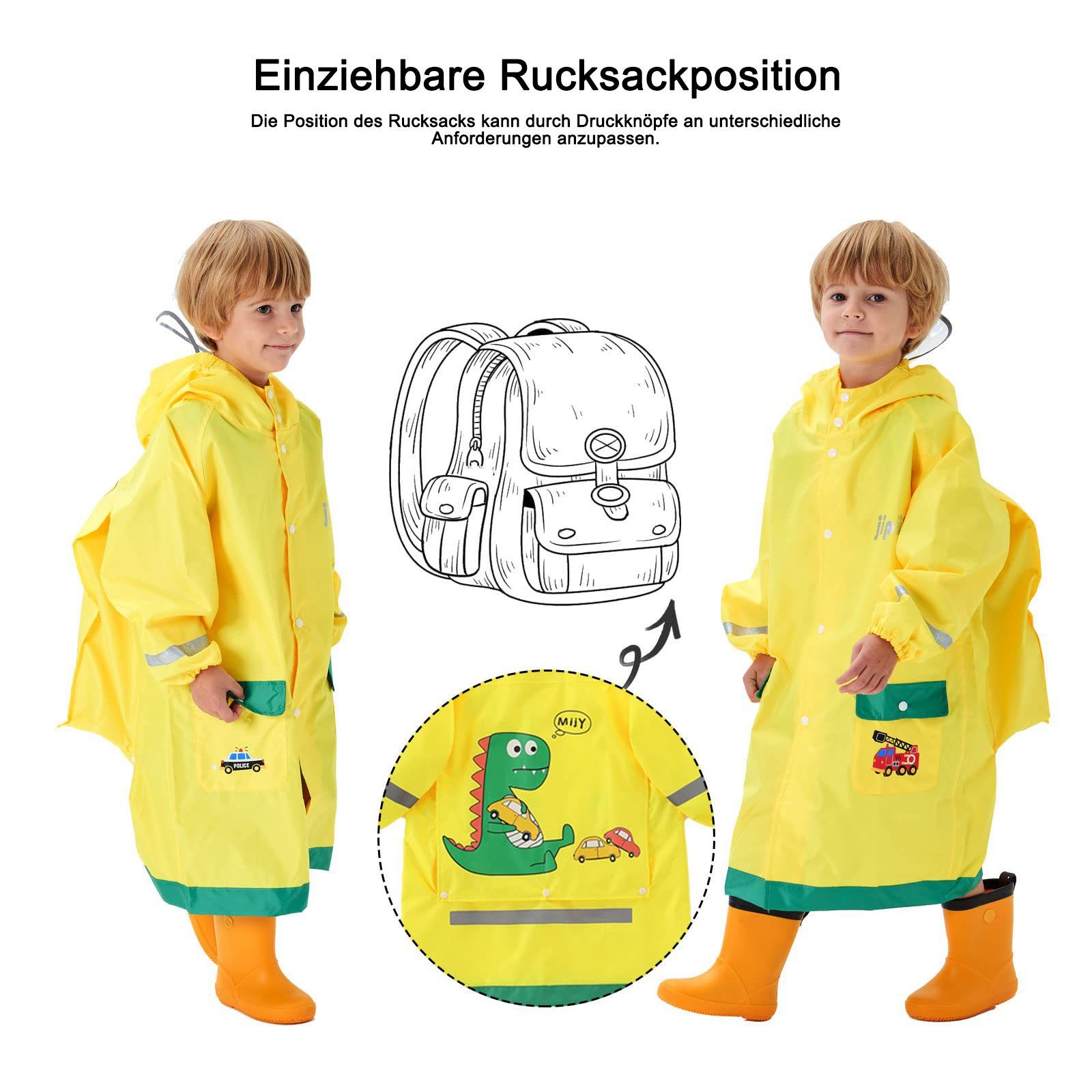 Regenponcho, Regenmantel Kinder Gelb(XL) GelldG Regenmantel, Atmungsaktiv Regenanzug, Regenjacken