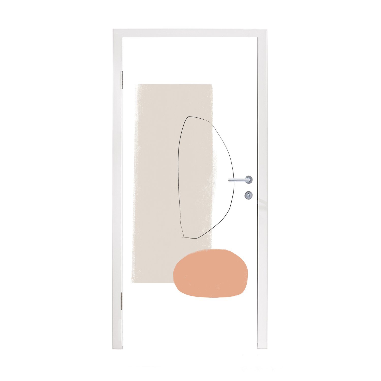 MuchoWow Türtapete Minimalismus - Pastell - Abstrakt, Matt, bedruckt, (1 St), Fototapete für Tür, Türaufkleber, 75x205 cm