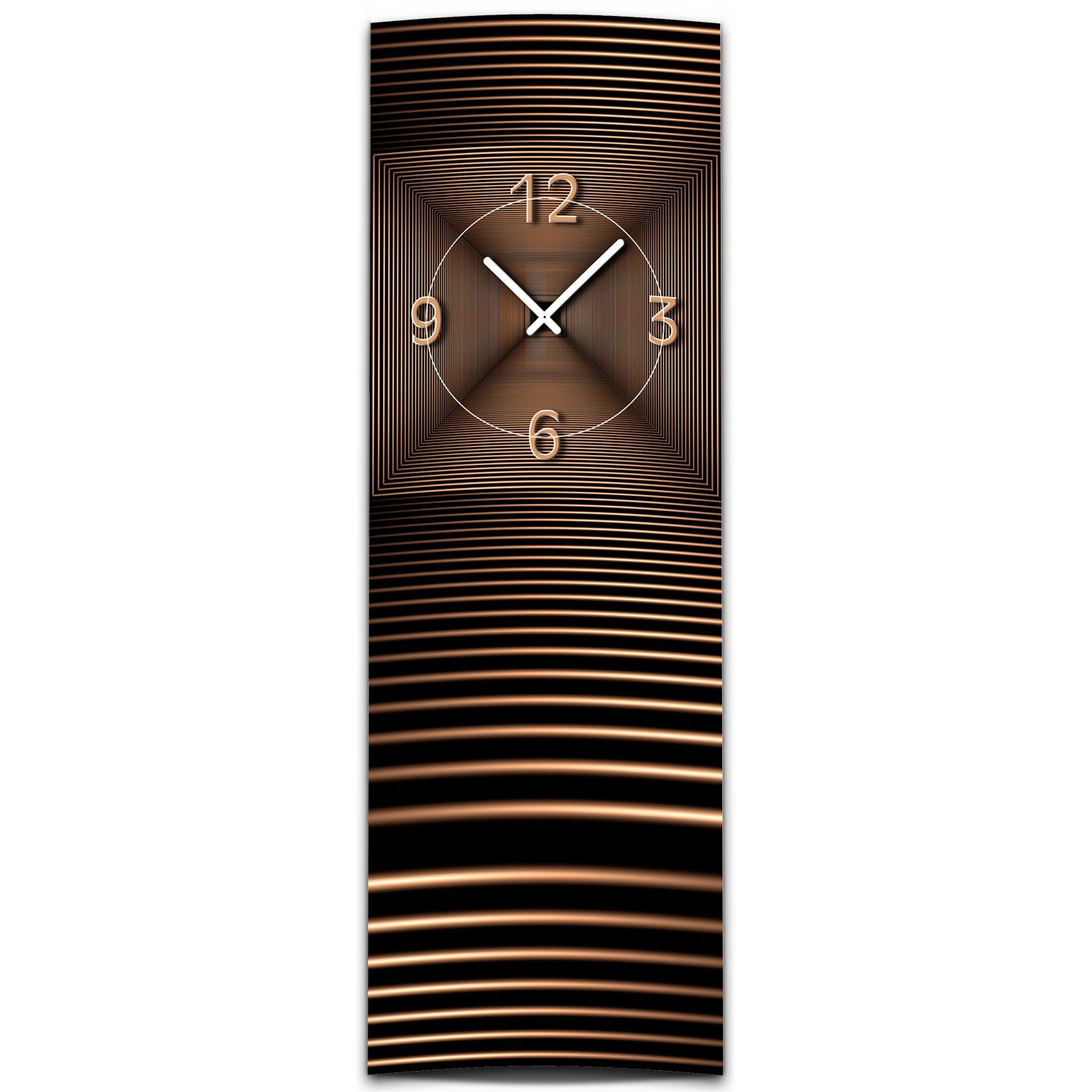 Wanduhr Wanduhr XXL 3D Optik Dixtime abstrakt bronze 30x90 cm hochkant
