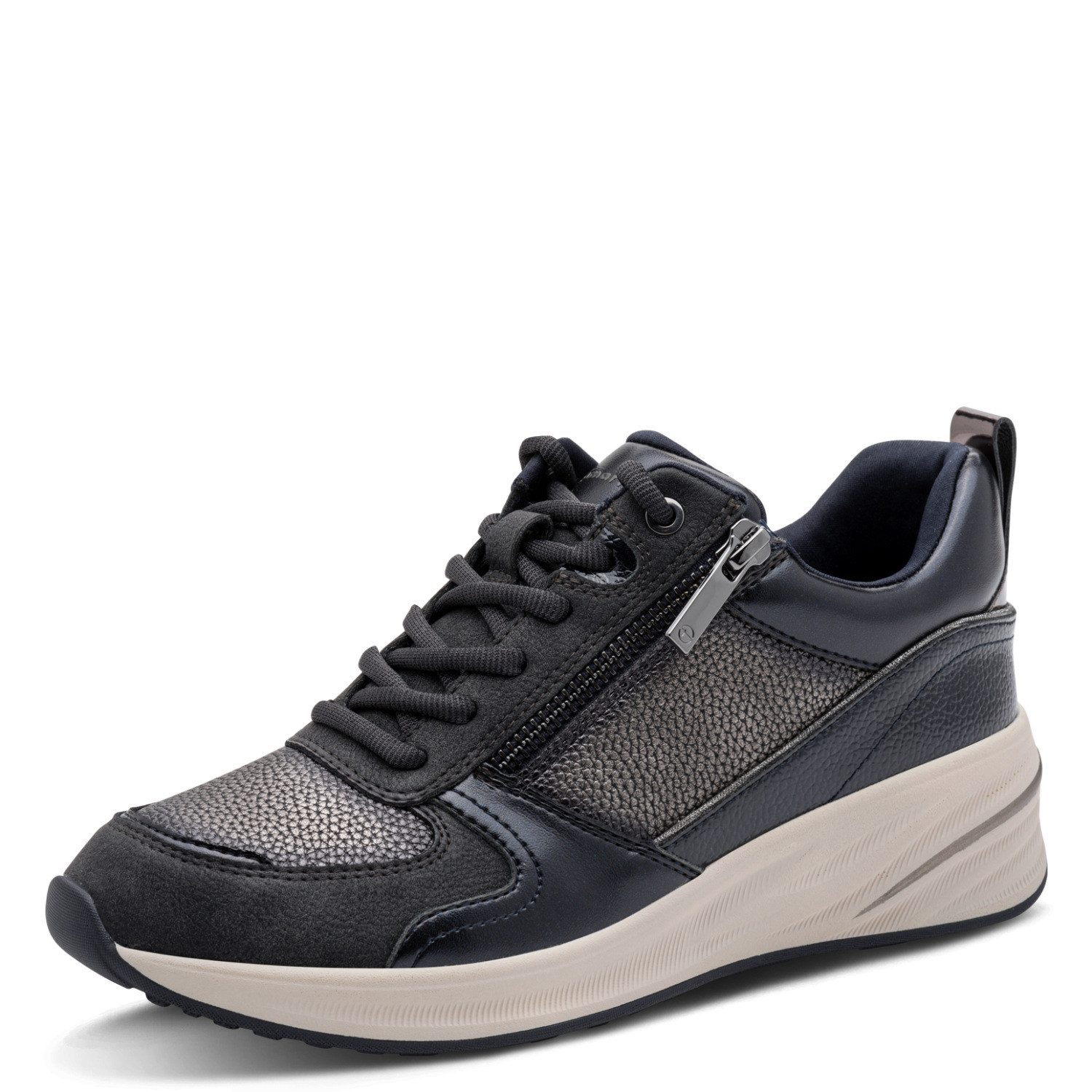 Tamaris Keilsneaker Freizeitschuh, Schnürer in veganer Verarbeitung, schmale Form