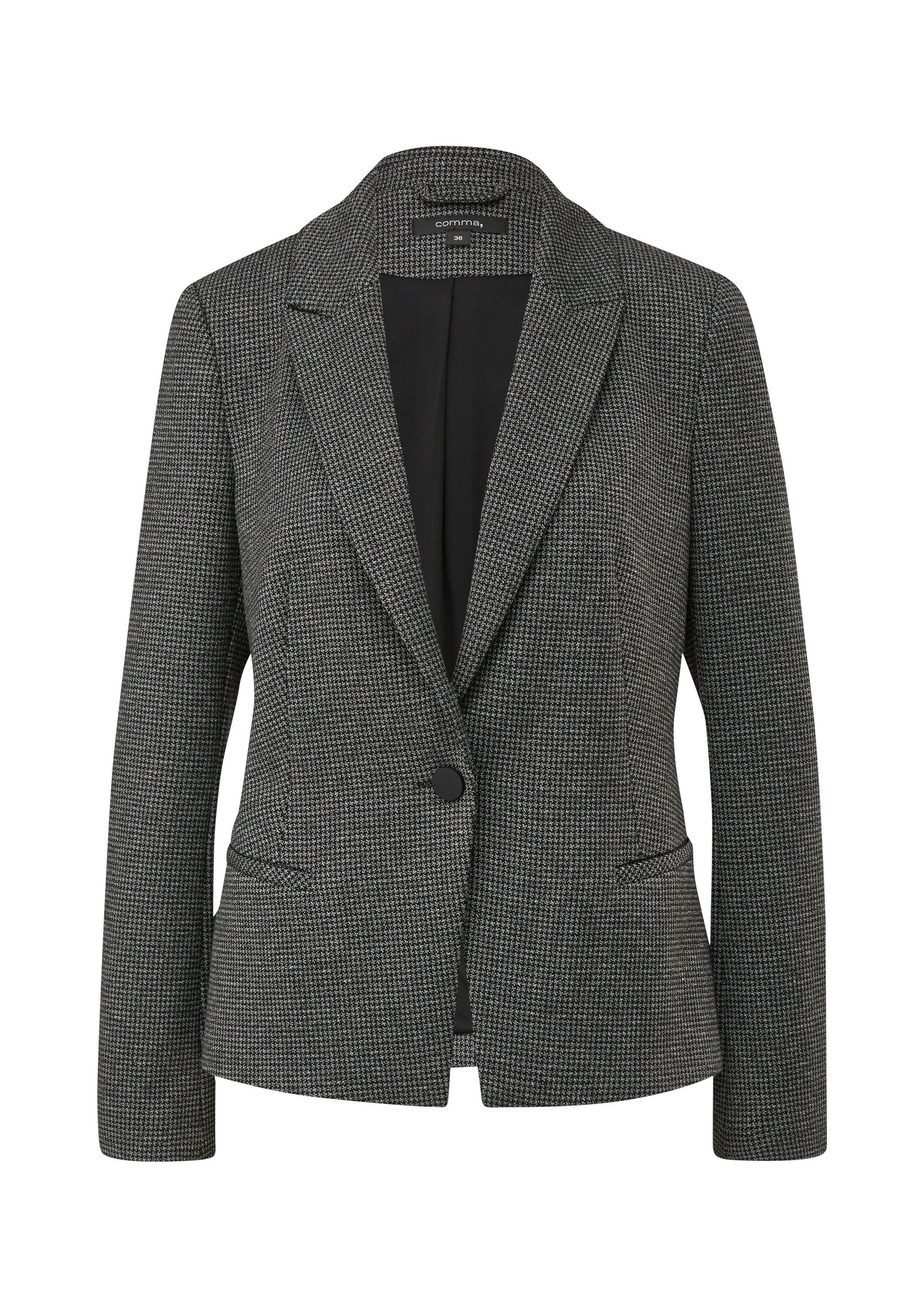 comma Jackenblazer Indoor-Blazer Blazer mit Pepita-Muster