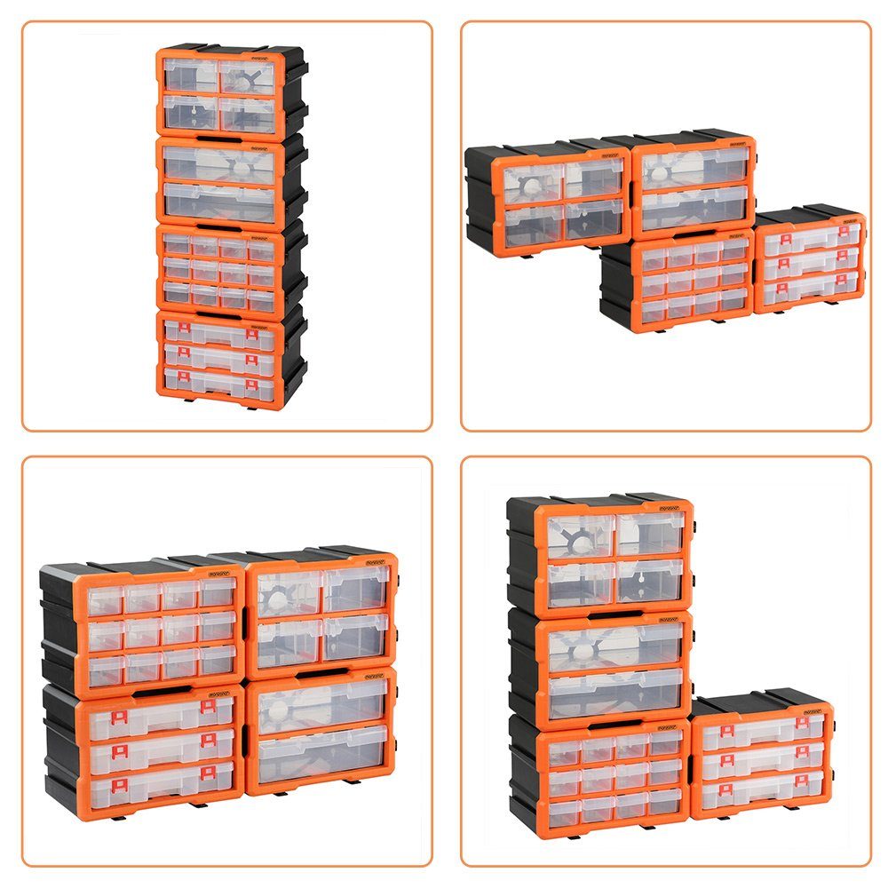 monzana Aufbewahrungsbox Set (4 St), Kleinteilemagazin Sortimentskasten erw günstig online kaufen