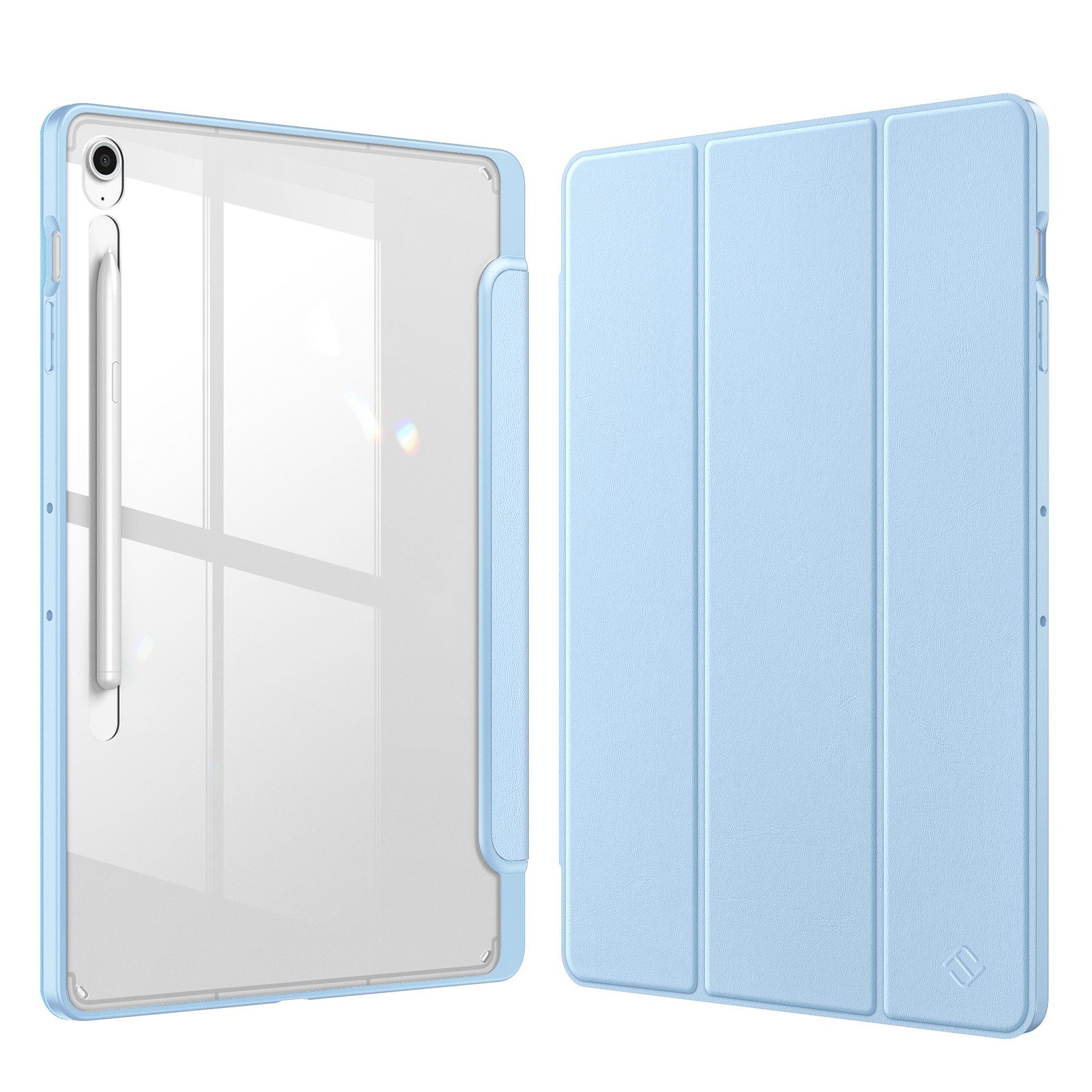 Fintie Tablet-Hülle für Samsung Galaxy Tab S10 FE+ Plus 13.1 Zoll Tablet mit Stifthalter, Stoßfeste Schutzhülle mit Transparenter Hartschale auf der Rückseite