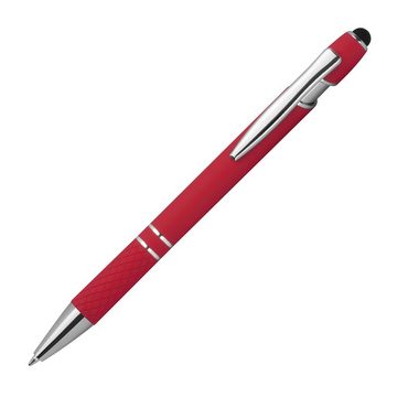 Livepac Office Kugelschreiber 10 Touchpen Kugelschreiber aus Metall / mit Muster / Farbe: rot