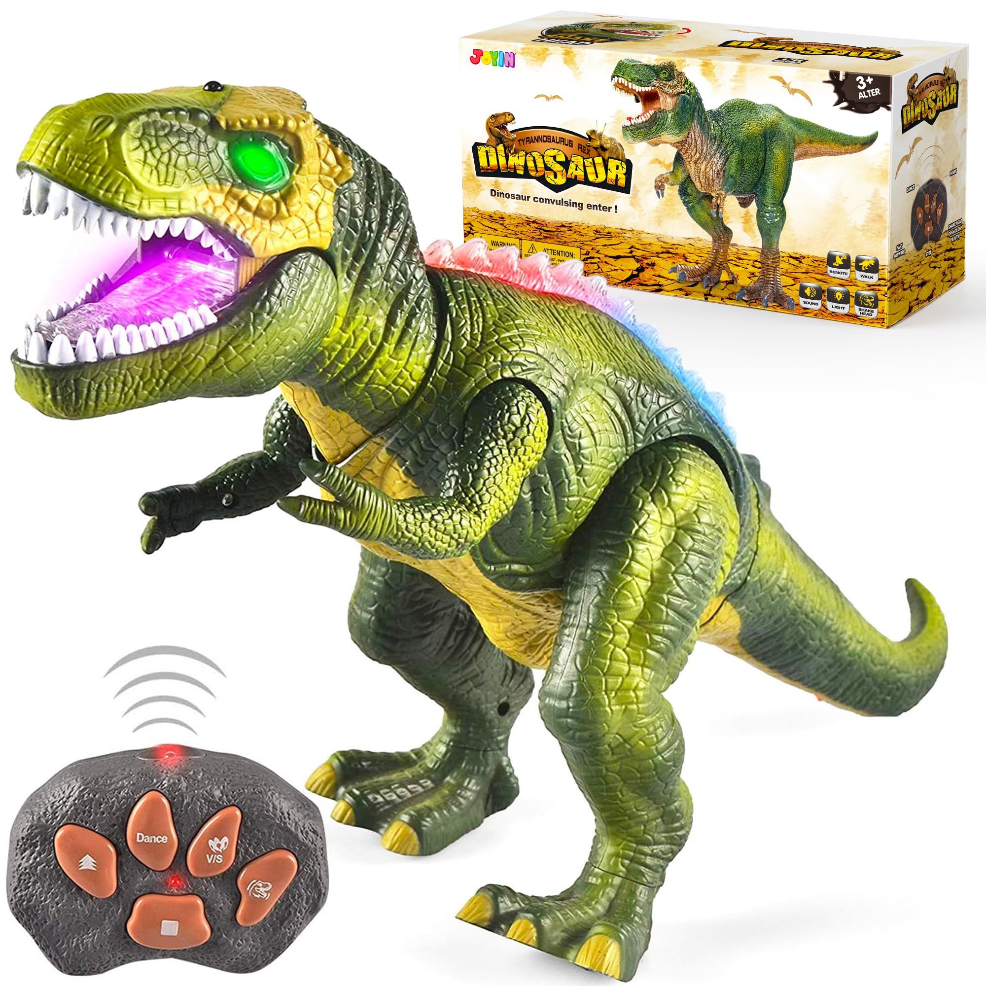 JOYIN RC-Tier JOYIN Kinder LED T-Rex – ferngesteuerter Dino mit Lauf-Funktion