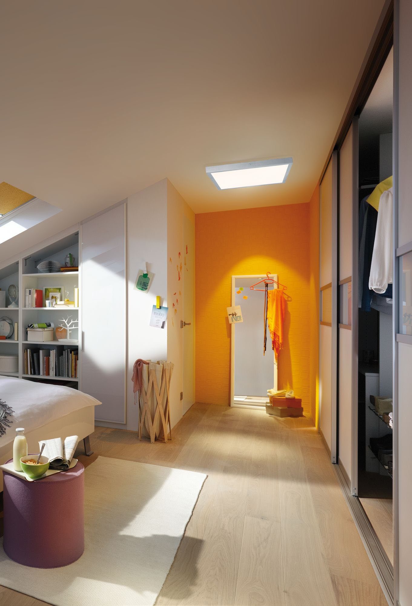 Paulmann LED Panel Lunar, LED fest integriert, Warmweiß