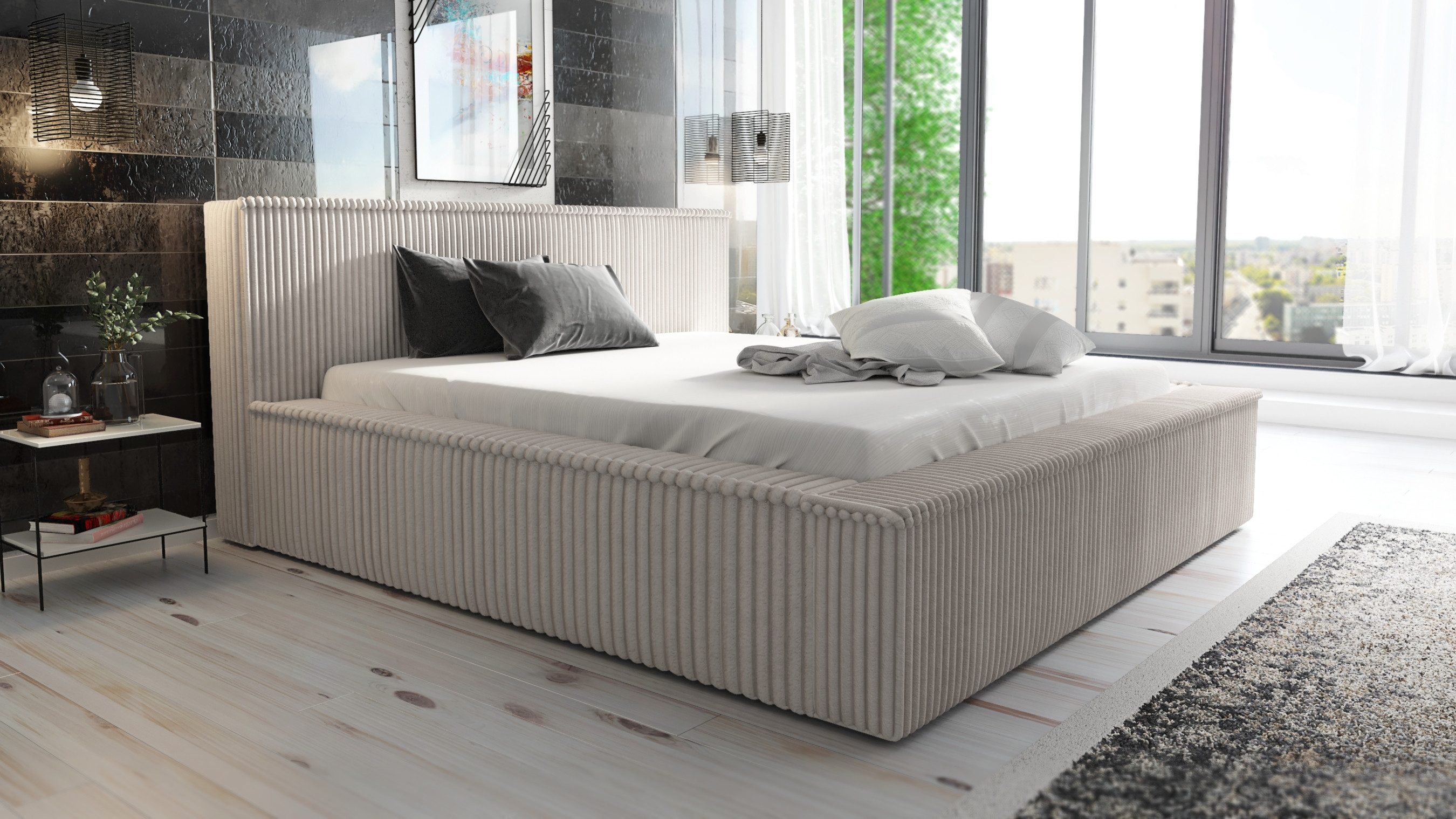 A&J MöbelLand GmbH Polsterbett RIO-OM mit Bettkasten und Lattenrost. (Bett günstig online kaufen