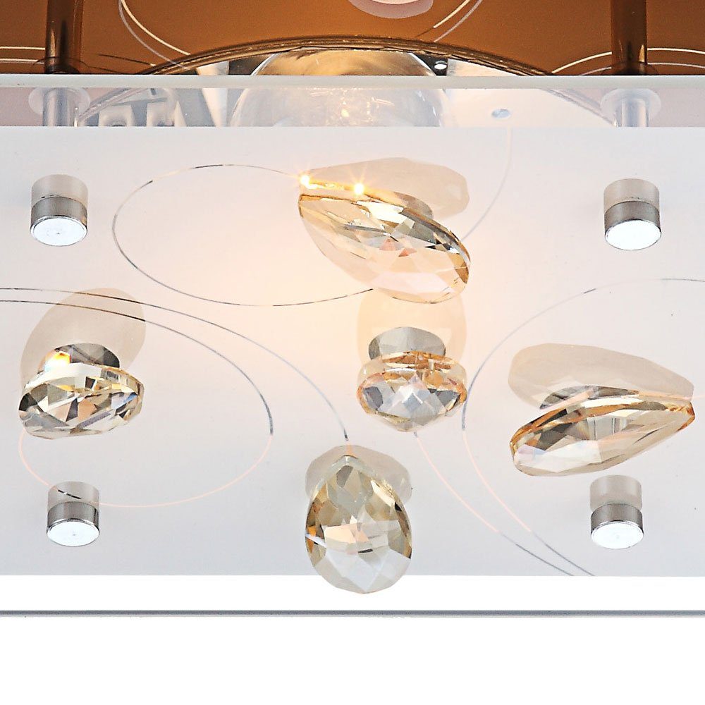 Leuchtmittel Küchen Strahler Kristall Decken Globo Glas Design inklusive, Leuchte Deckenleuchte, nicht Lampe Esszimmer