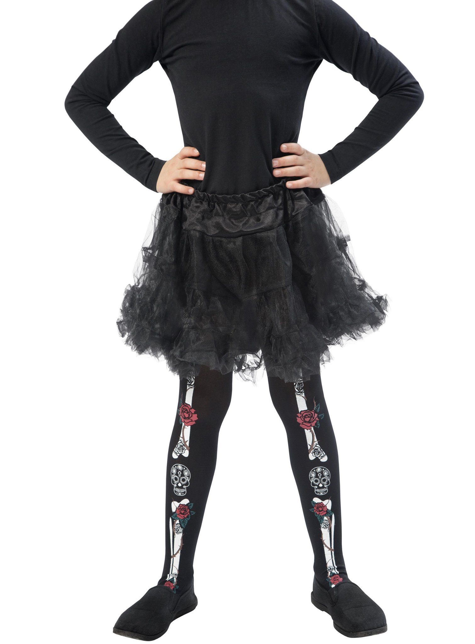Strumpfhose Skelett Zombie - Halloween Strumpfhosen Kinder