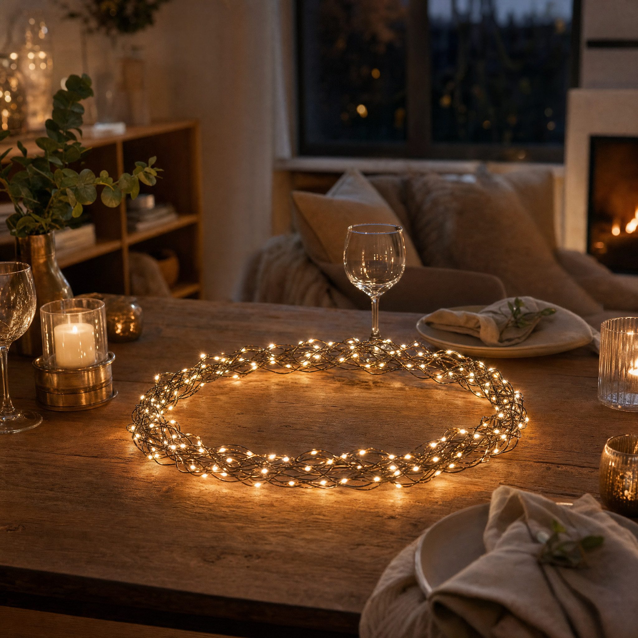 Northpoint Dekokranz XXL LED Lichtkranz 50cm 1000 LEDs Timer IP44
