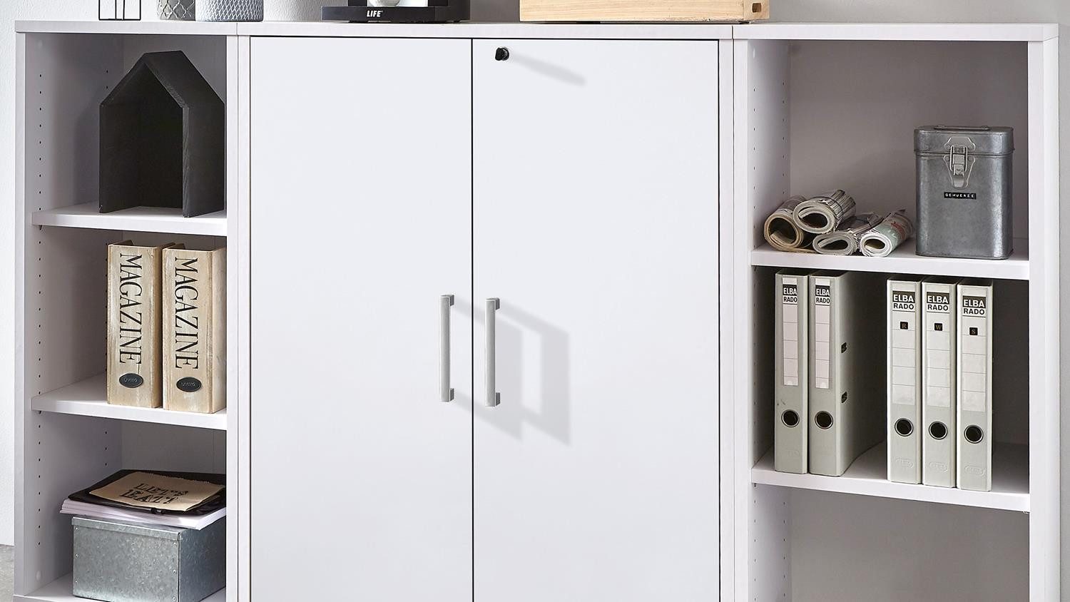 FMD Regal Regalwand Calvia Büroregal in weiß