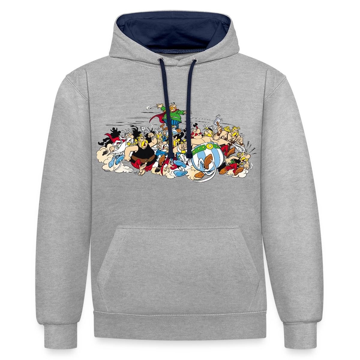 Spreadshirt Hoodie Asterix & Obelix Attacke Unisex Kontrast Hoodie (1-tlg)