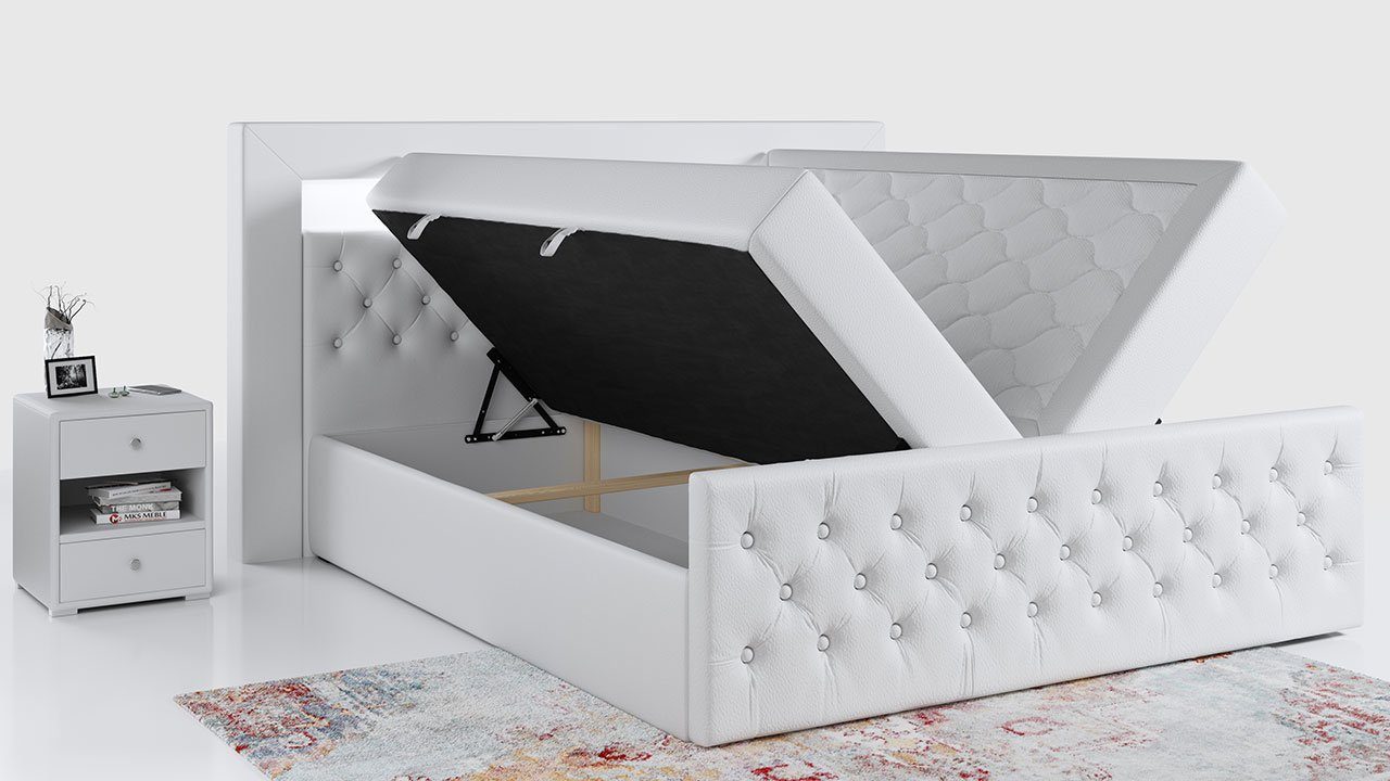 Multipocket-Matratze Polsterbett mit und Boxspringbett Topper MÖBEL - GOLD9, Doppelbett MKS