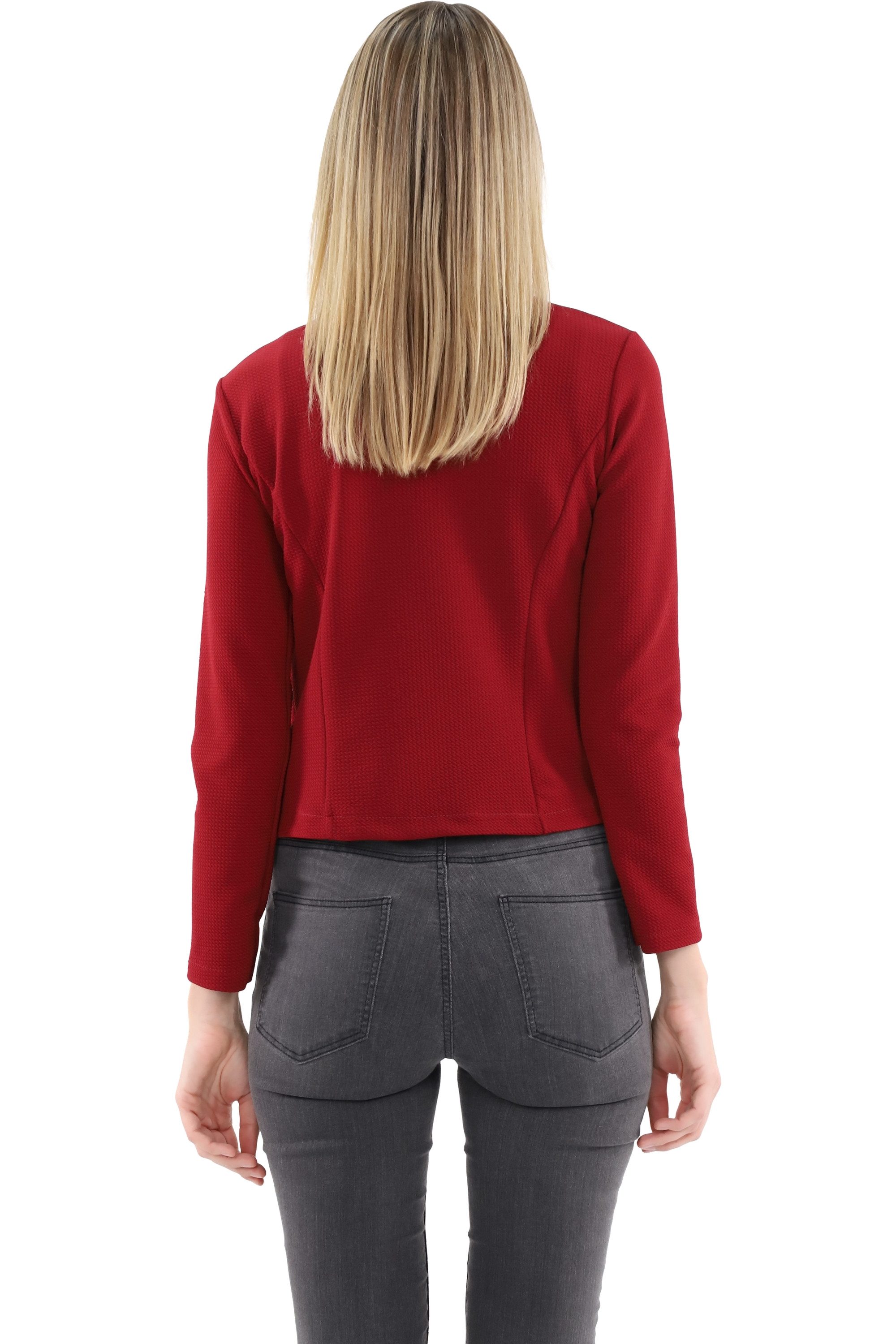 malito more than fashion Jackenblazer malito Damen Blazer ohne Kragen, Sakko im Basic Look, Kurzjacke mit Sweatblazer im Basic-Look