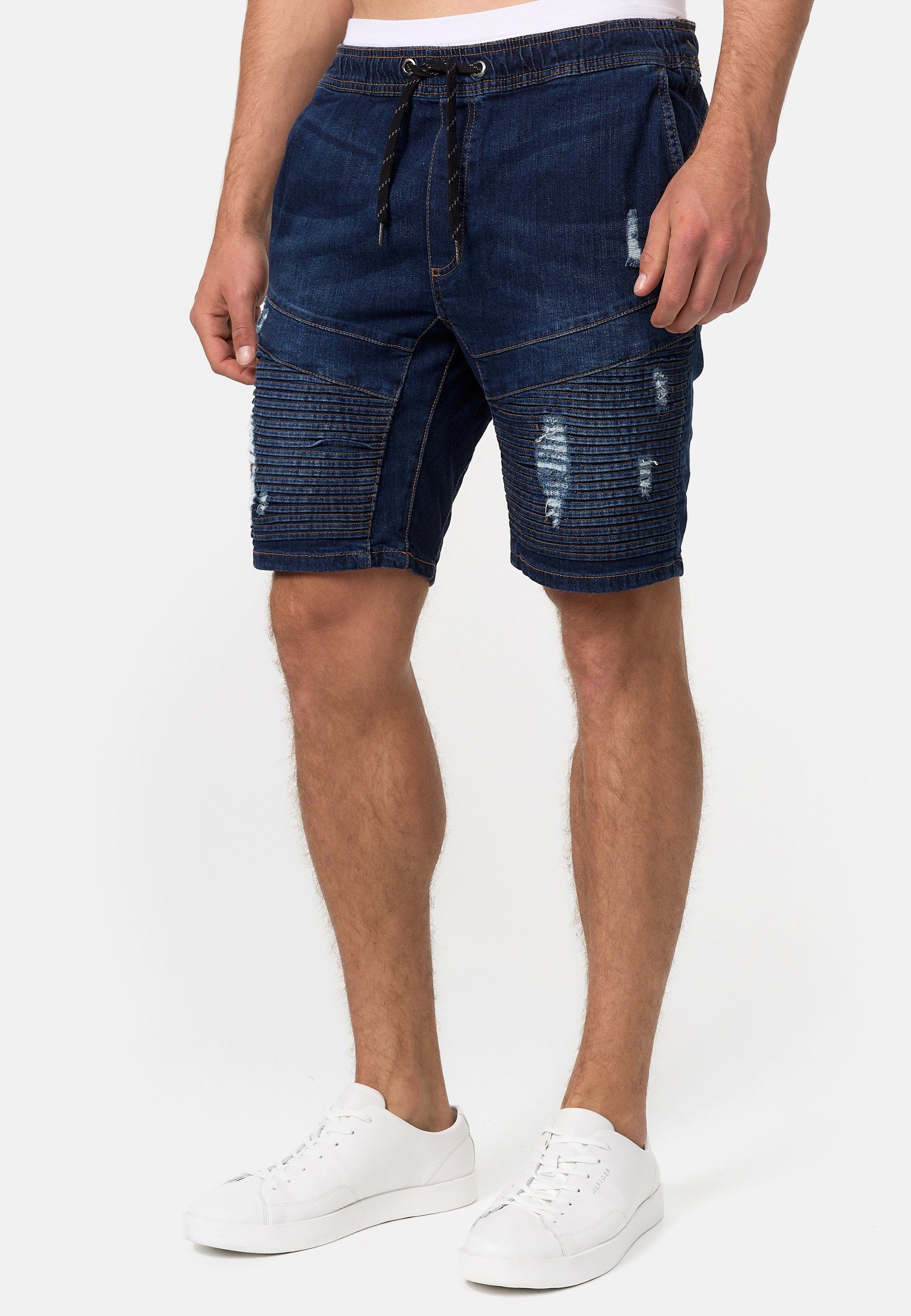 Indicode Jeansshorts Herren Ernest Jeans Shorts Herrenshorts aus elastischer Baumwoll-Qualität