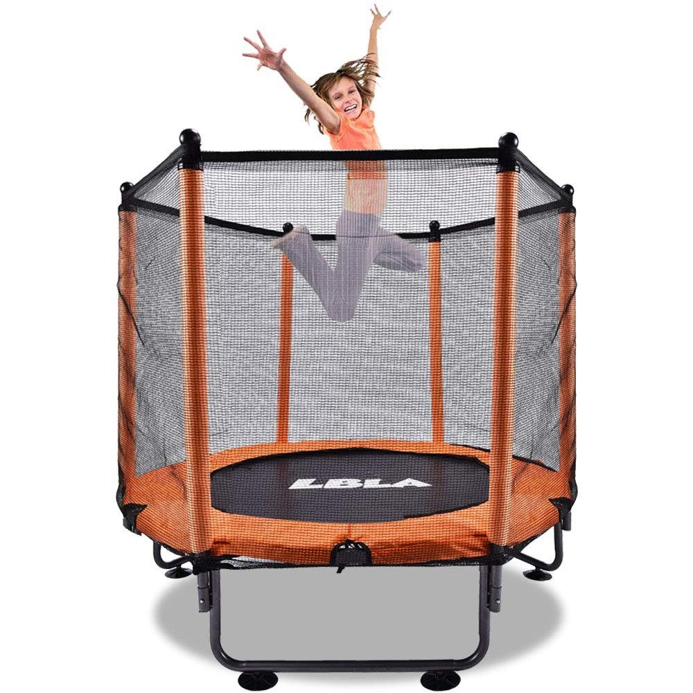 Kinder Trampolin mit Sicherheitsnetz Indoor Outdoor Jumper Fun 140cm 