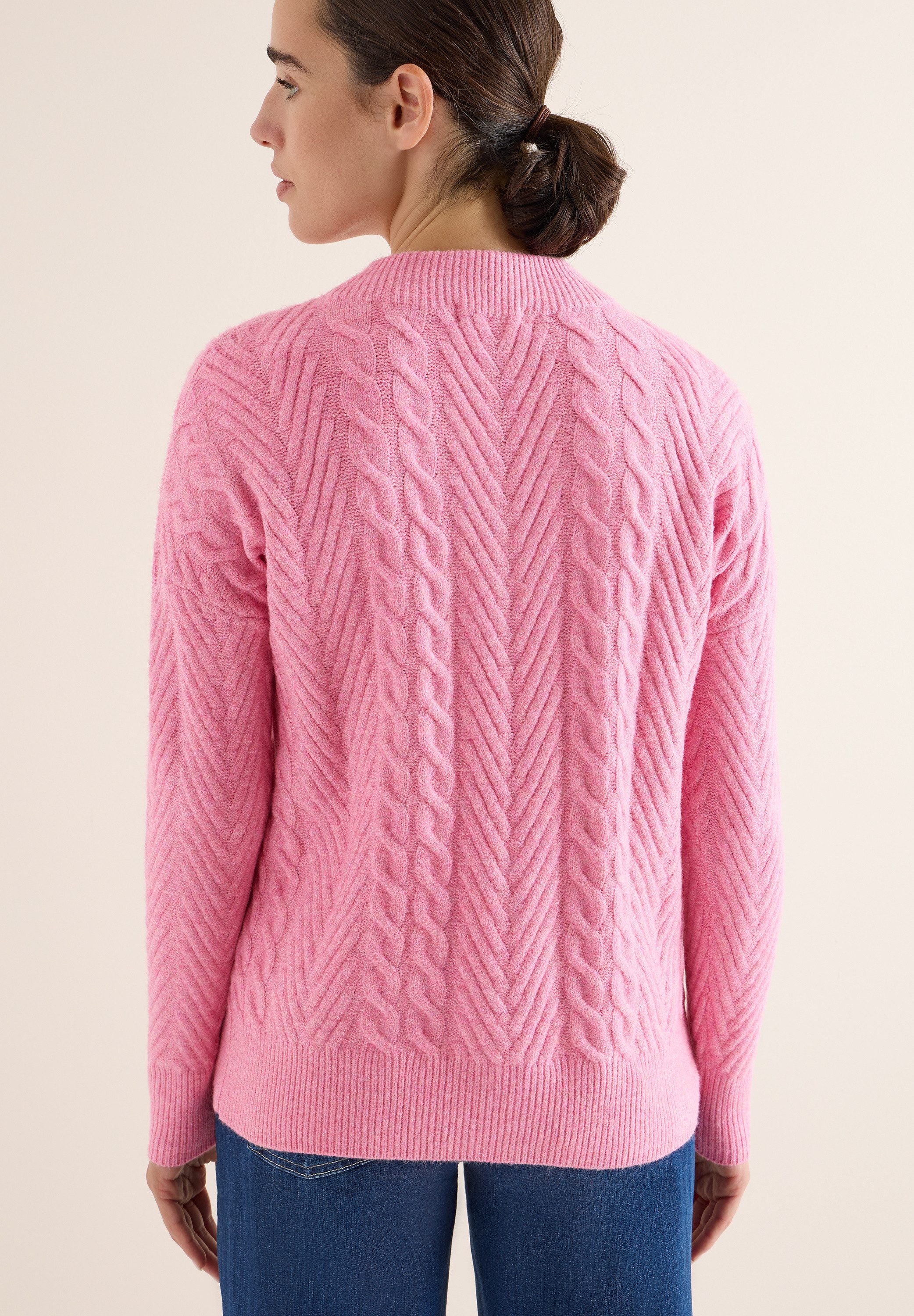 CECIL Strickpullover mit Turtle Neck, Zopfmuster