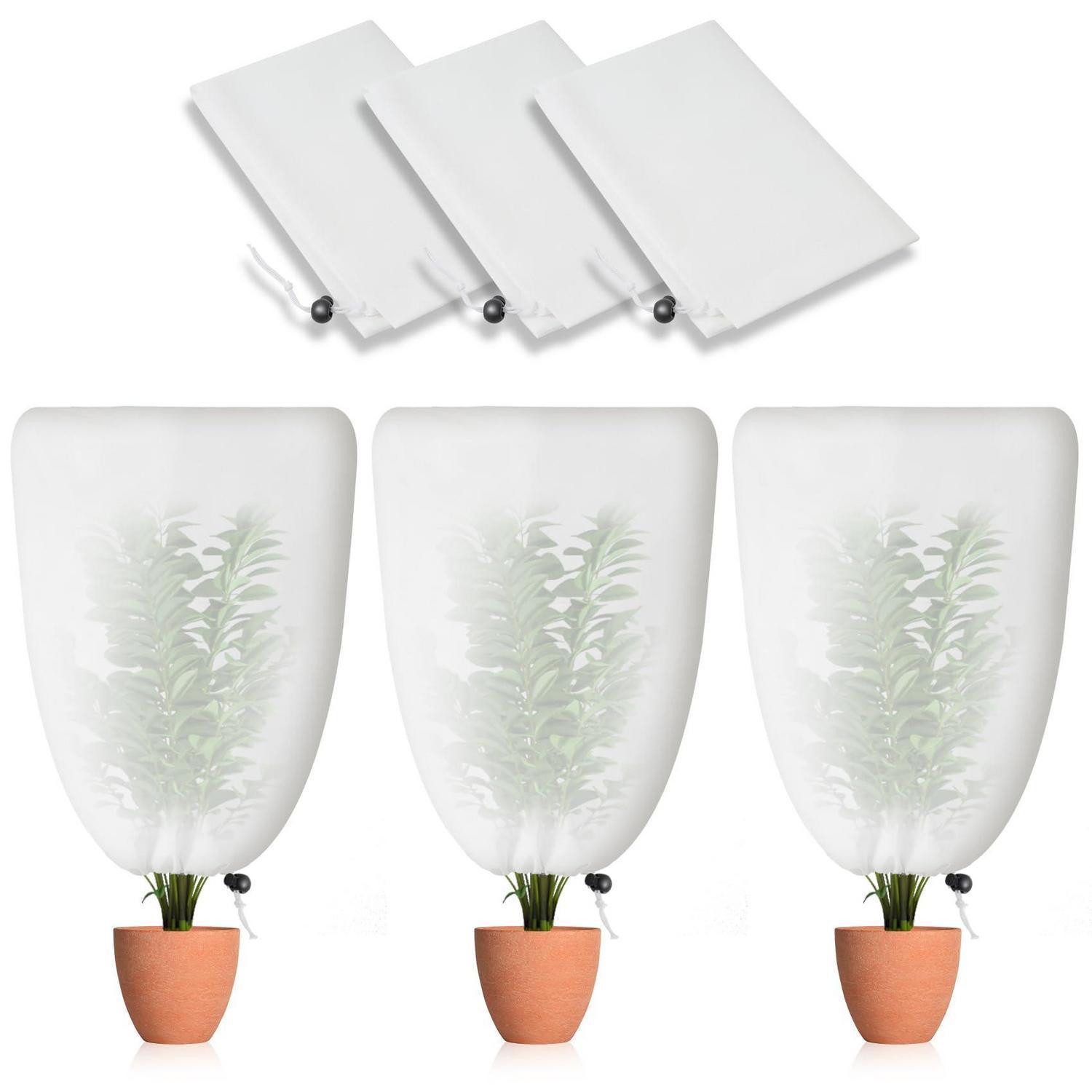 LuxusKollektion Gartenmöbel-Schutzhülle Pflanzenschutzsack Vlies 60x80cm 3 Stück (3-St)