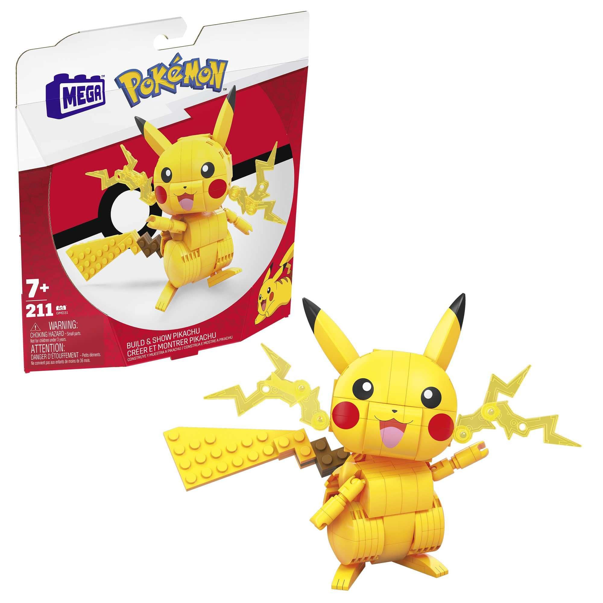 MEGA Mega Construx Pikachu Konstruktions-Spielset, (211 St), Bau- und Konstruktionsset aus Pokémon