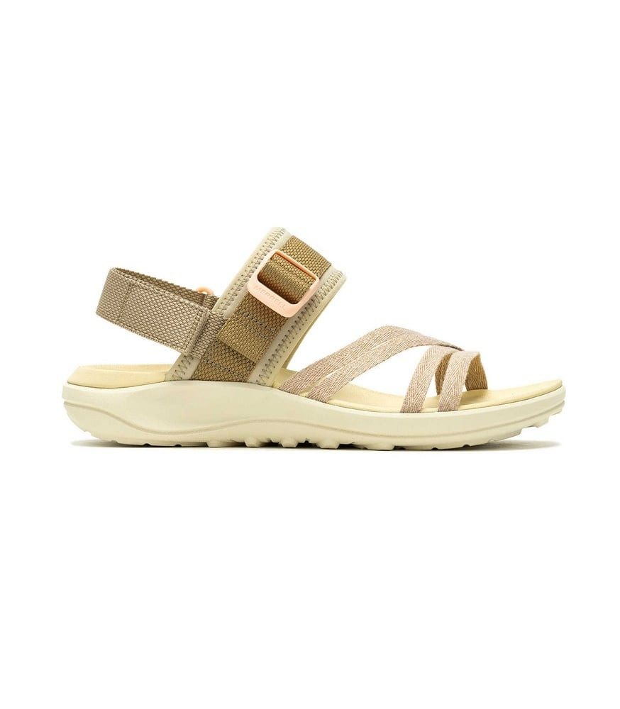 Merrell District 4 Backstrap (aus Vollnarbenleder) khaki/beige Damen Sandale