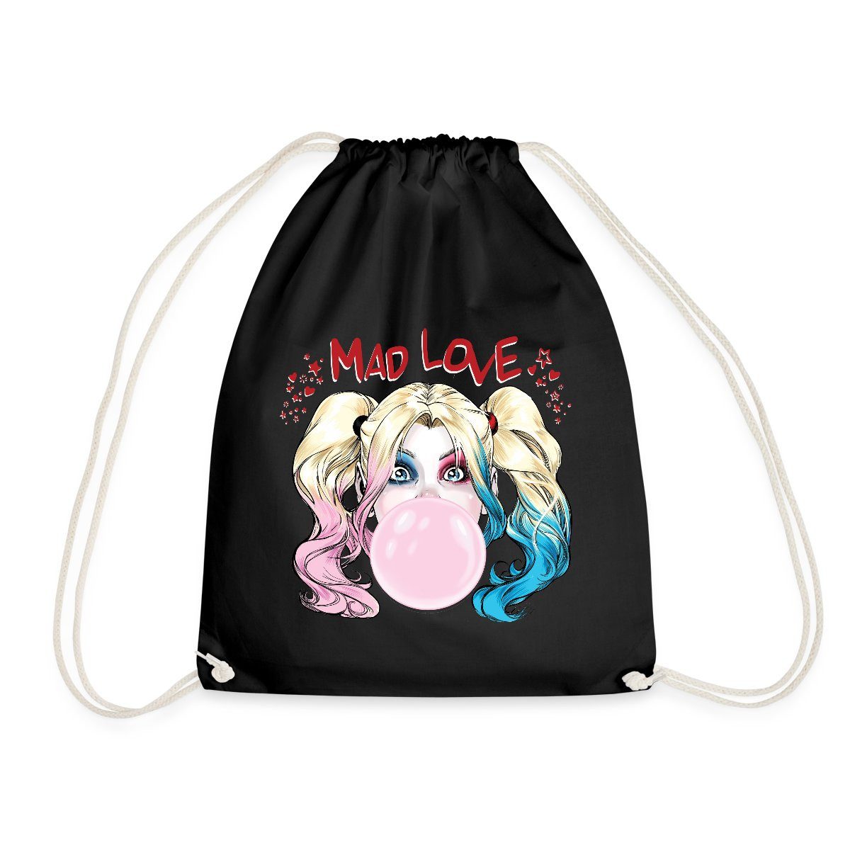 Spreadshirt Turnbeutel Harley Quinn Mad Love Bubblegum Turnbeutel (1-tlg)