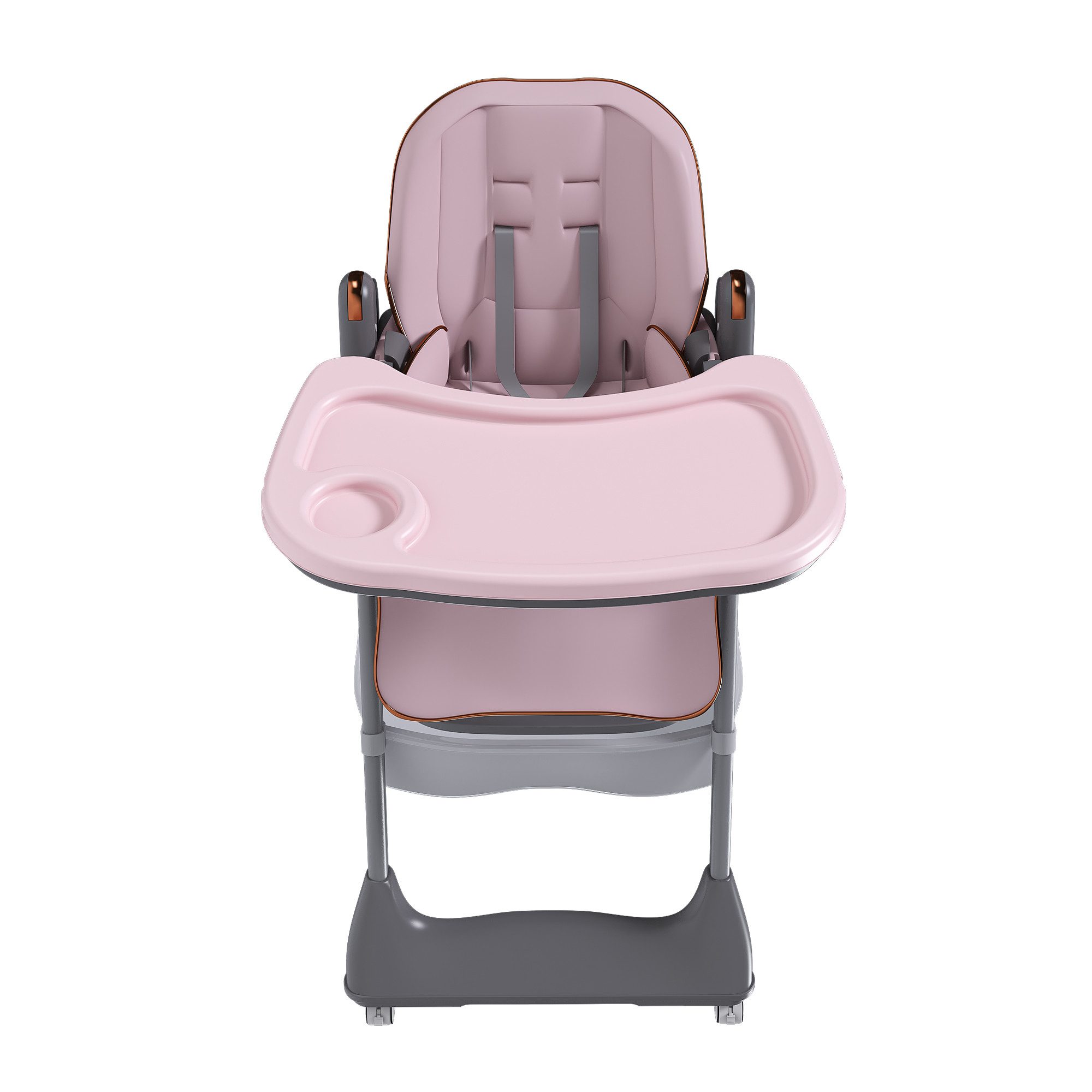 KLAM HOME Kinderklappstuhl Kinderstuhl 6-36 Monate, bis 45kg, faltbar & vielfach verstellbar (Sicherer Kinderklappstuhl mit 5-Punkt-Gurt, Feststellrädern & Tabl – Bild 2 von 5