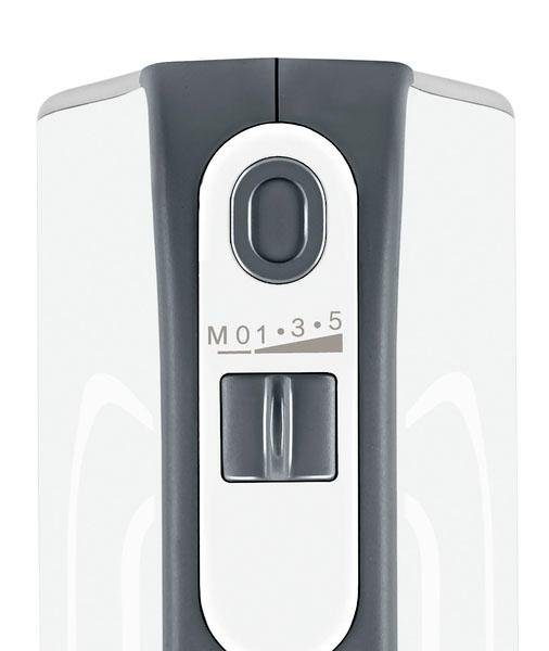 BOSCH Handmixer Styline MFQ4835DE, 2x Rührbesen, Knethaken Edelst., 5 Stufen, weiß, 575 W, Turbotaste, ergon. Soft-Touch-Griff, Made in Europe