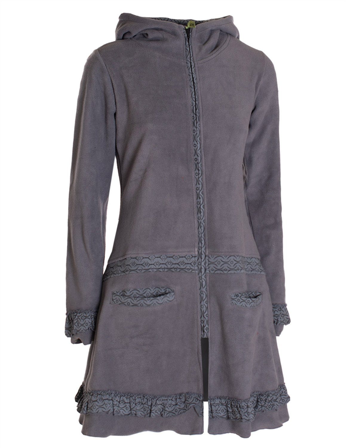Vishes Kurzmantel Lange Fleecejacke Fleecemantel Übergangsjacke günstig online kaufen