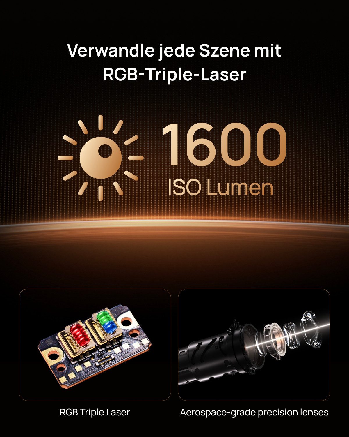 XGIMI XGIMI Elfin Flip 4K Portable Beamer, RGB Triple Laser, 1600 ISO Lumens DLP-Beamer (20.000:1 (DBLE AN), 3840*2160 (2160P/4K) px, Native 4K UHD, 0.98-1.3:1 Optical Zoom, Google TV & Netflix)