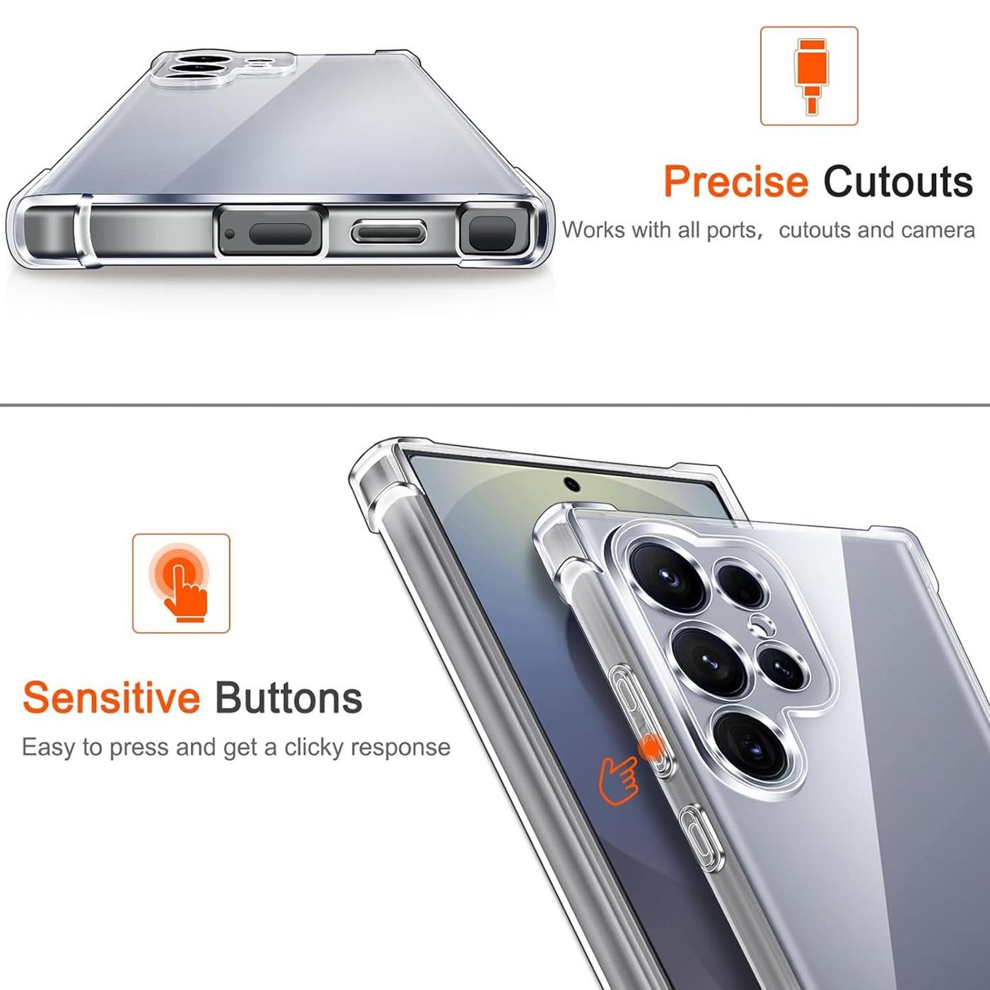 CoolGadget Handyhülle Anti Shock Rugged Case für Samsung Galaxy S25 Ultra 6,9 Zoll, Slim Cover mit Kantenschutz Schutzhülle für Samsung S25 Ultra Hülle – Bild 4 von 5