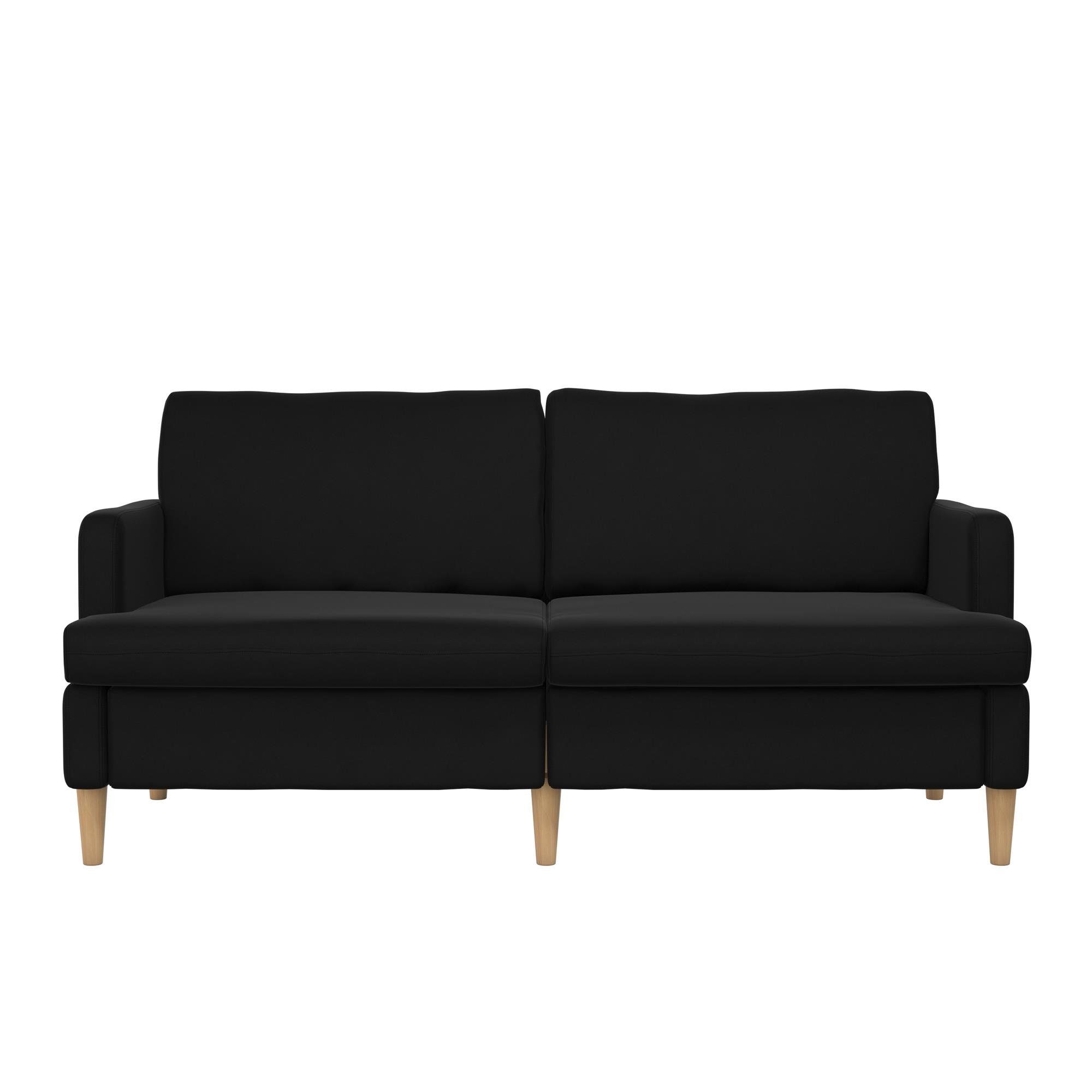 schwarz cm Corah, Sofa 175 loft24 Länge Couch, 3-Sitzer Stoffbezug,