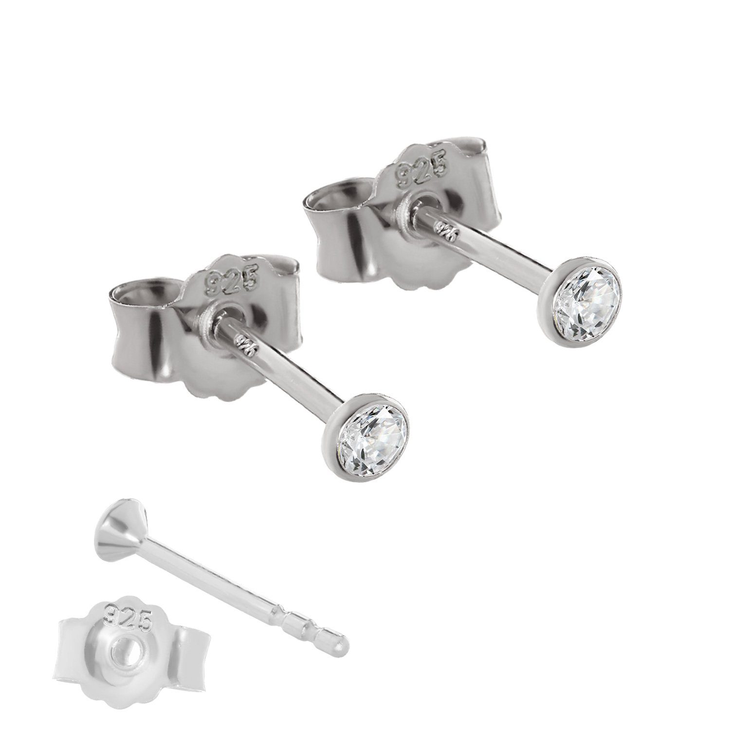 NKlaus Paar Ohrstecker Paar 2,3mm Ohrstecker 925 Sterlingsilber Silber An ( günstig online kaufen