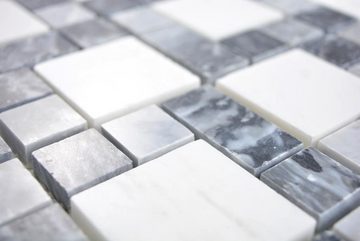 Mosani Mosaikfliesen Marmor Mosaik Fliese schwarz grau weiß anthrazit