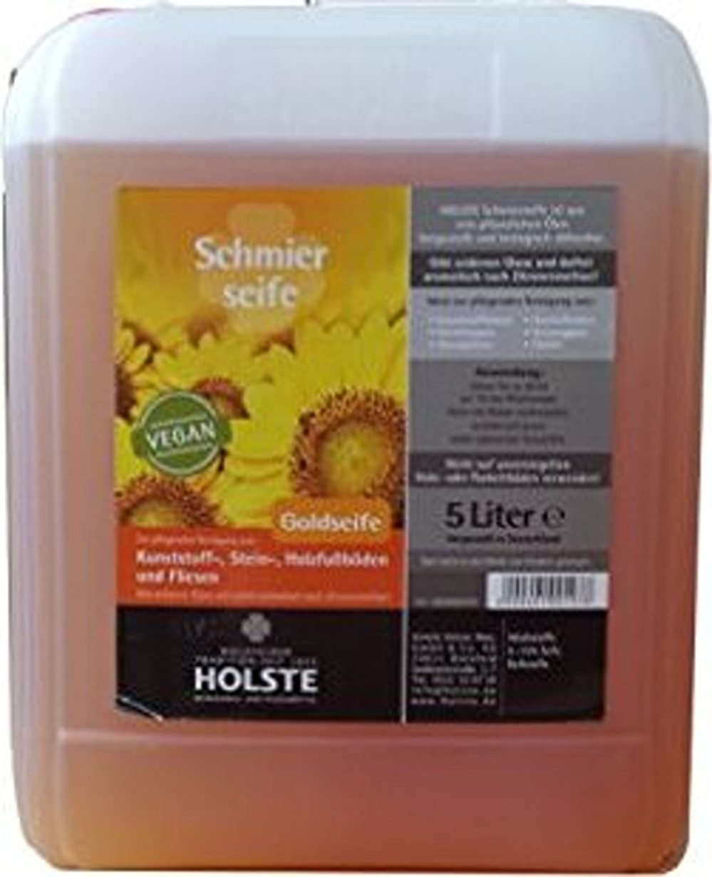 Arnold Holste Wwe. GmbH & Co. KG Holste Goldschmierseife Vegan für alle Fußböden + Fliesen 5 Liter Allzweckreiniger (5 Liter Kanister Fußbodenpflege,Kunststoffböden,Steinböden,Holzboden,Fliesen)