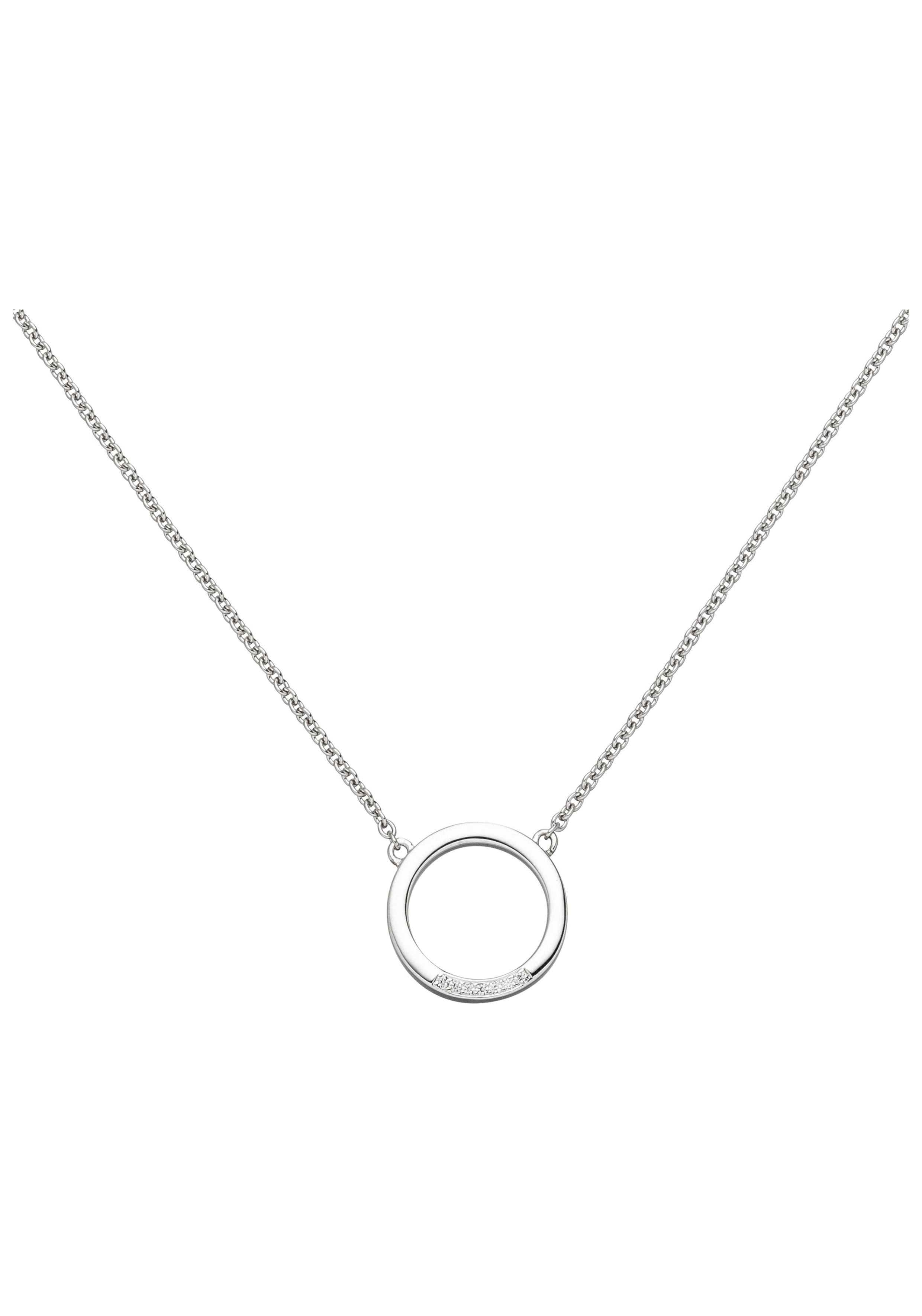 JOBO Collier, 585 Weißgold mit 7 Diaman...
