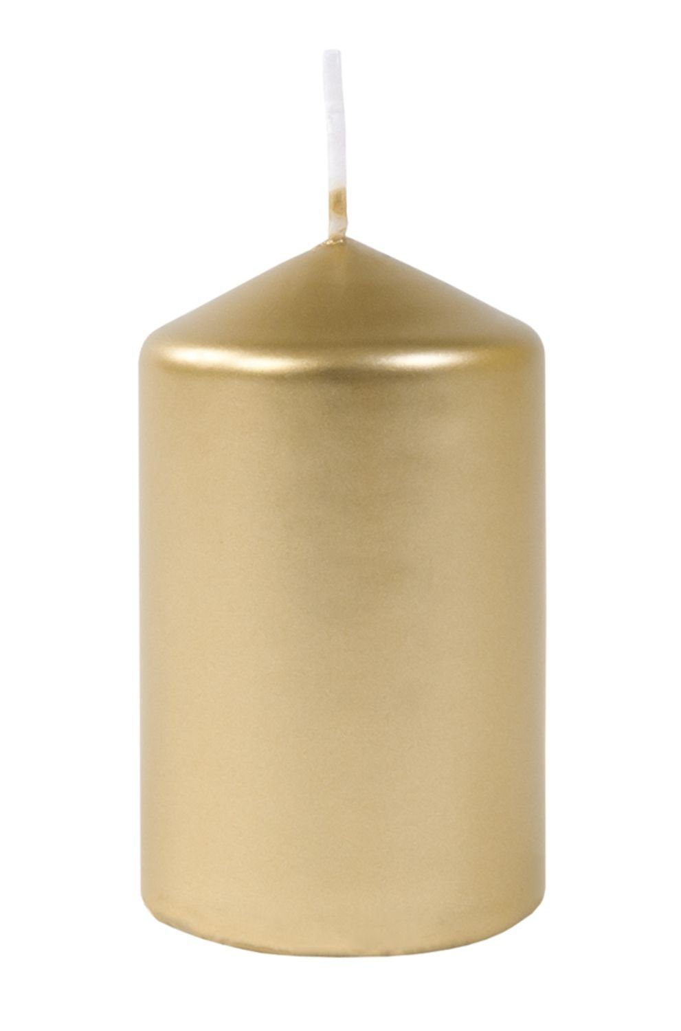 BURI Stumpenkerze Metallic-Stumpenkerzen gold 4er-Set Adventskerzen günstig online kaufen