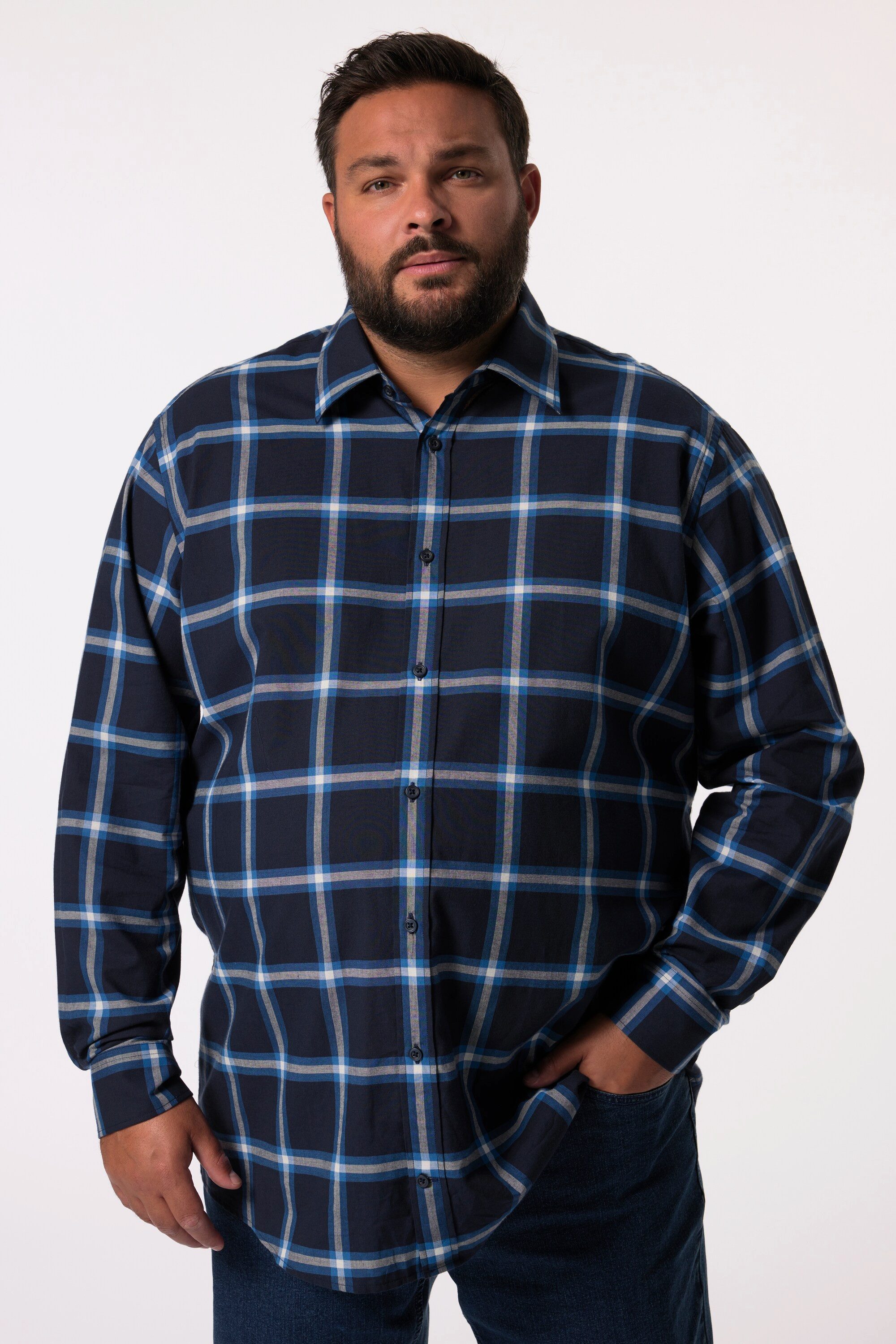 Businesshemd Men+ Karohemd Langarm Kentkragen Comfort Fit