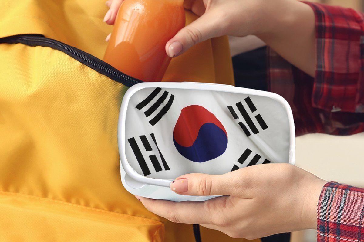 Brotdose, Kinder Lunchbox und Nahaufnahme Jungs und Brotbox weiß Mädchen Erwachsene, Südkorea, der von MuchoWow für Kunststoff, für (2-tlg), Flagge