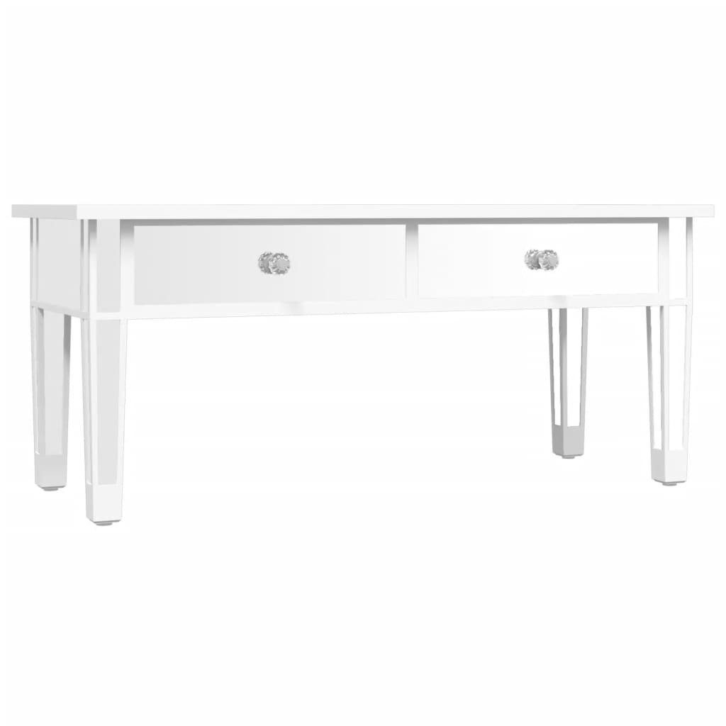 cm Holzwerkstoff und (1-St) 106x45x45 Couchtisch Glas vidaXL Spiegel-Couchtisch