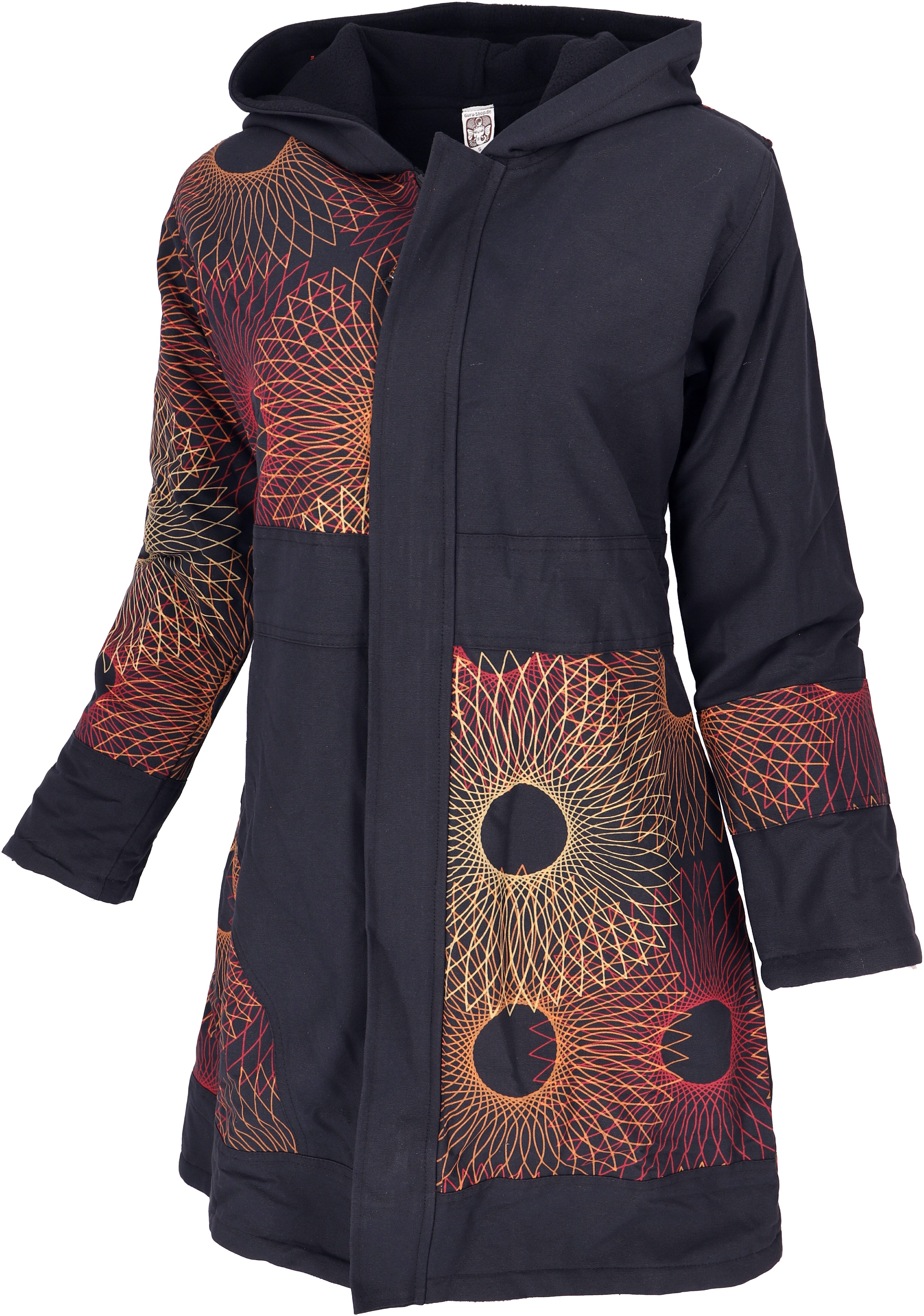 Guru-Shop Langjacke Boho Hippie chic Jacke, Patchwork Jacke,.. alternative Bekleidung