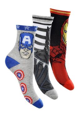 The AVENGERS Socken Captain America Iron-Man Hulk Kinder Jungen Socken Strümpfe (6-Paar)