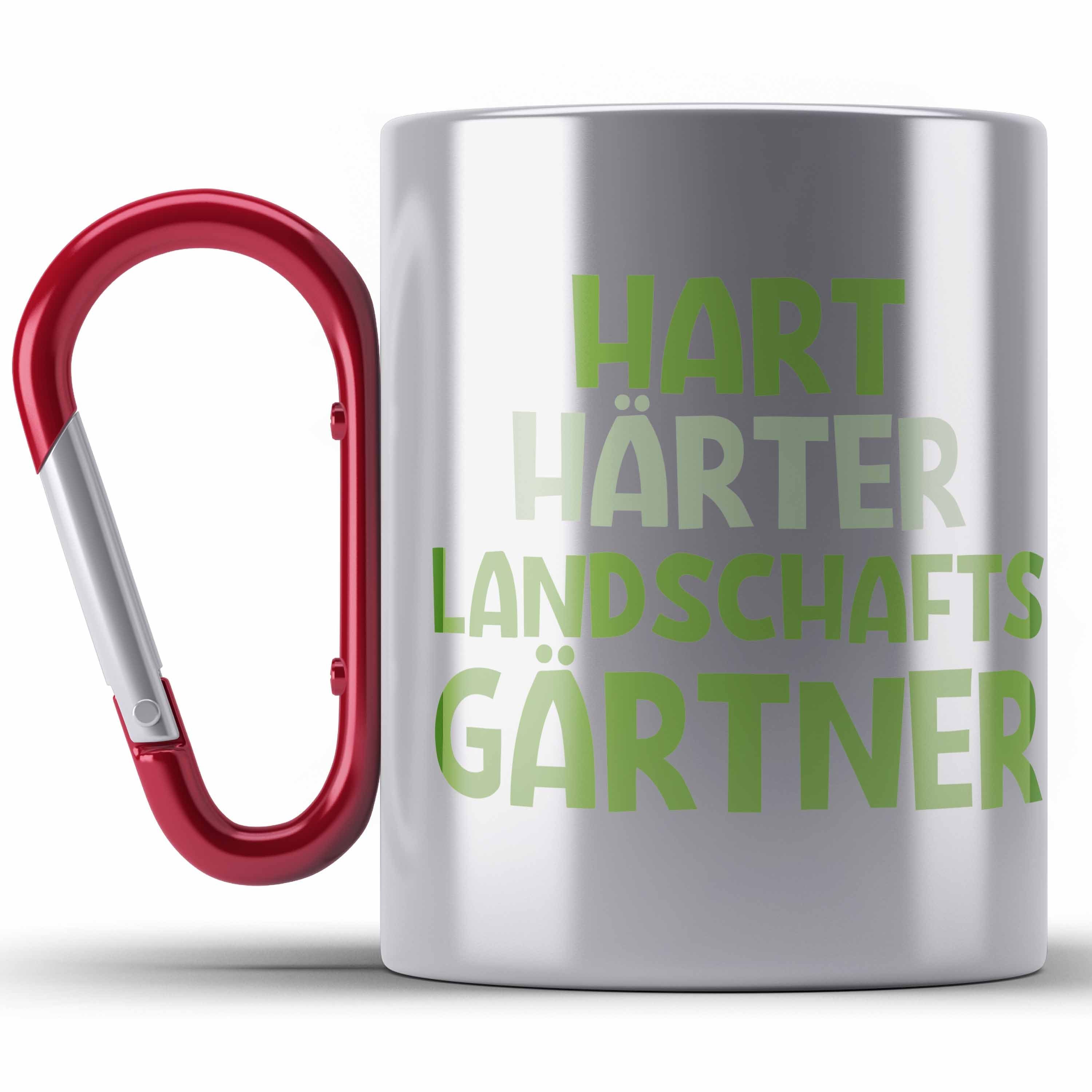 Trendation Thermotasse Hart Härter Landschaftsgärtner Edelstahl Tasse mit Spruch Garten Hobby